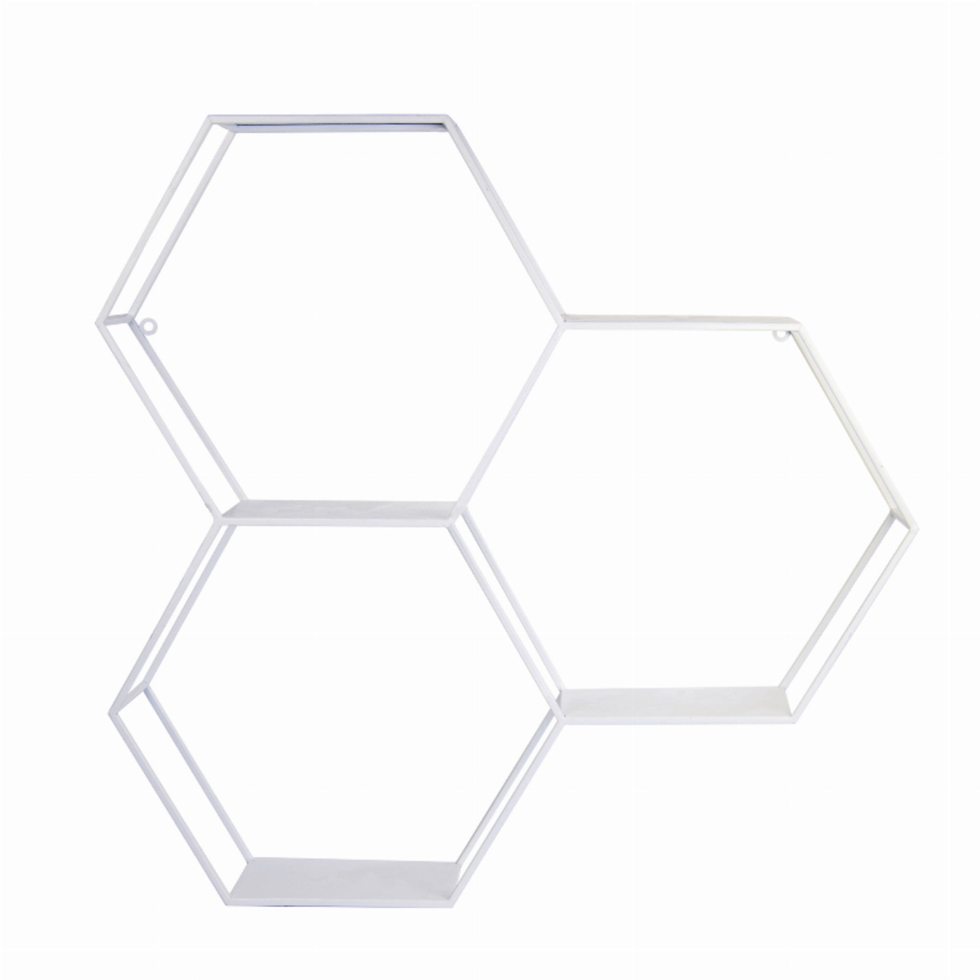 3 Tier White Hexagon Shelf
