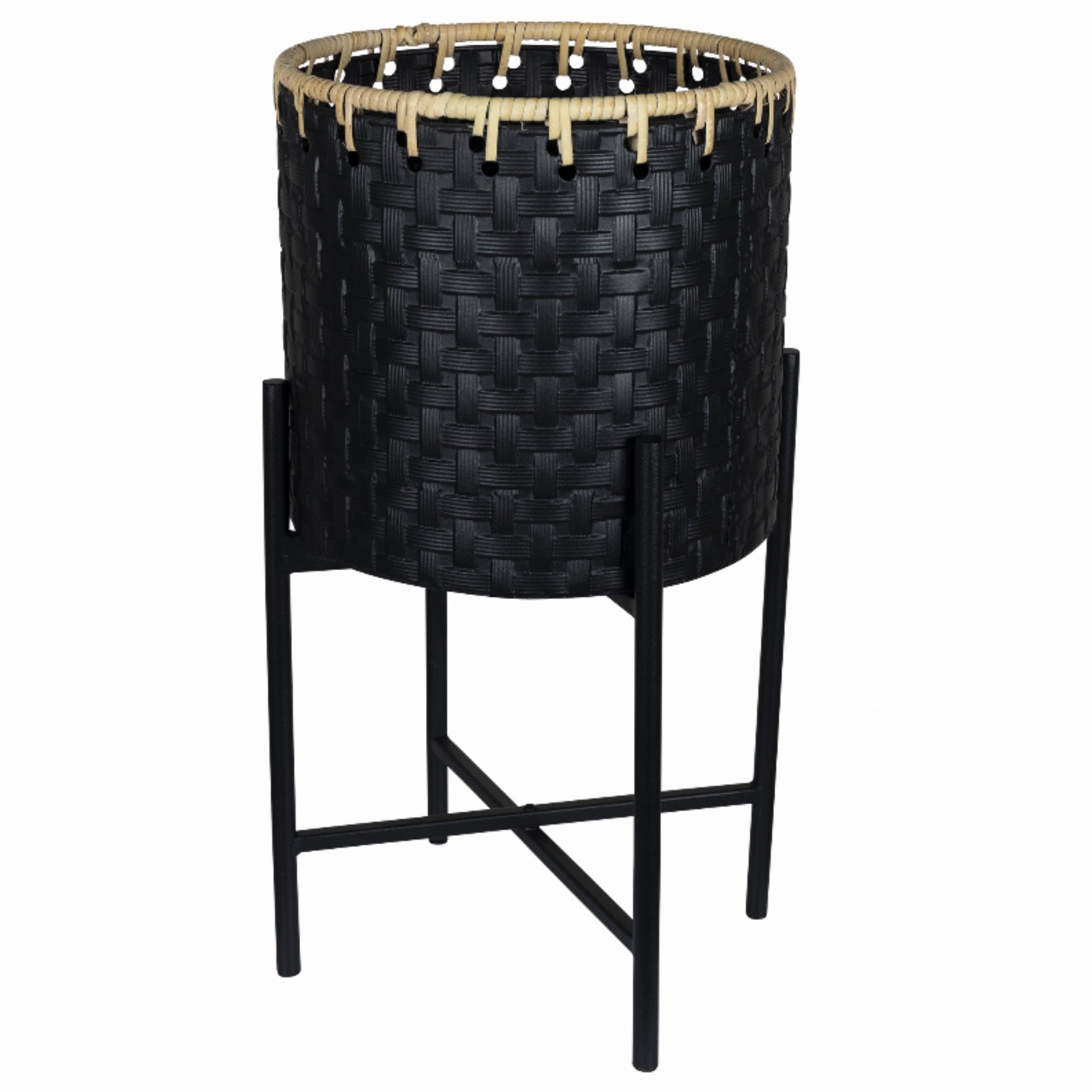 Black Rattan Planter