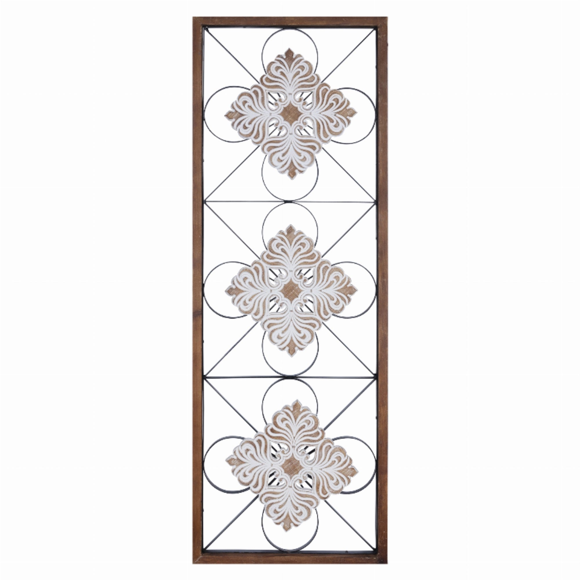 Traditional Framed Floral Scrollwork Panel Wall Decor