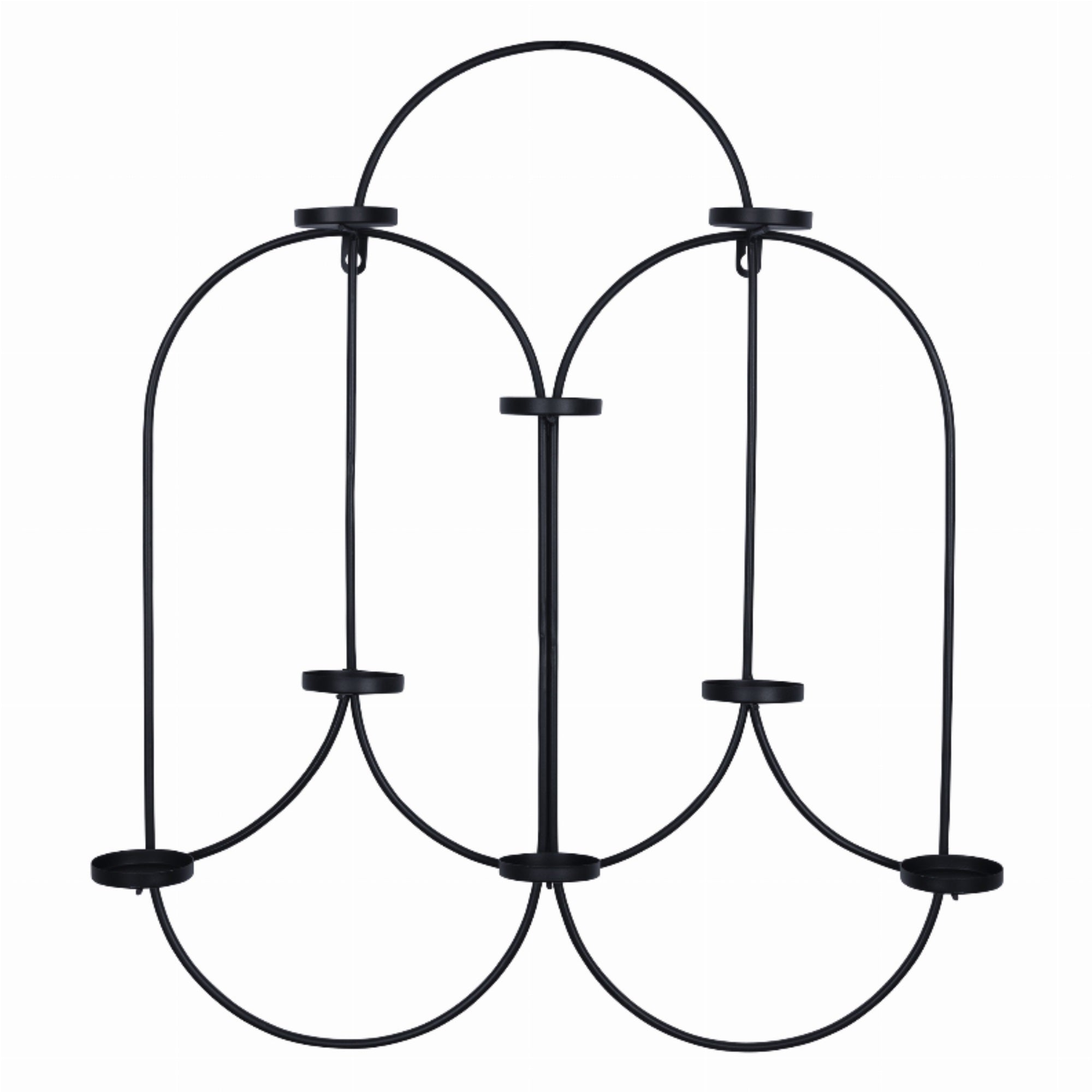 Modern Matte Black 8-Tea Light Candle Holder Wall Decor