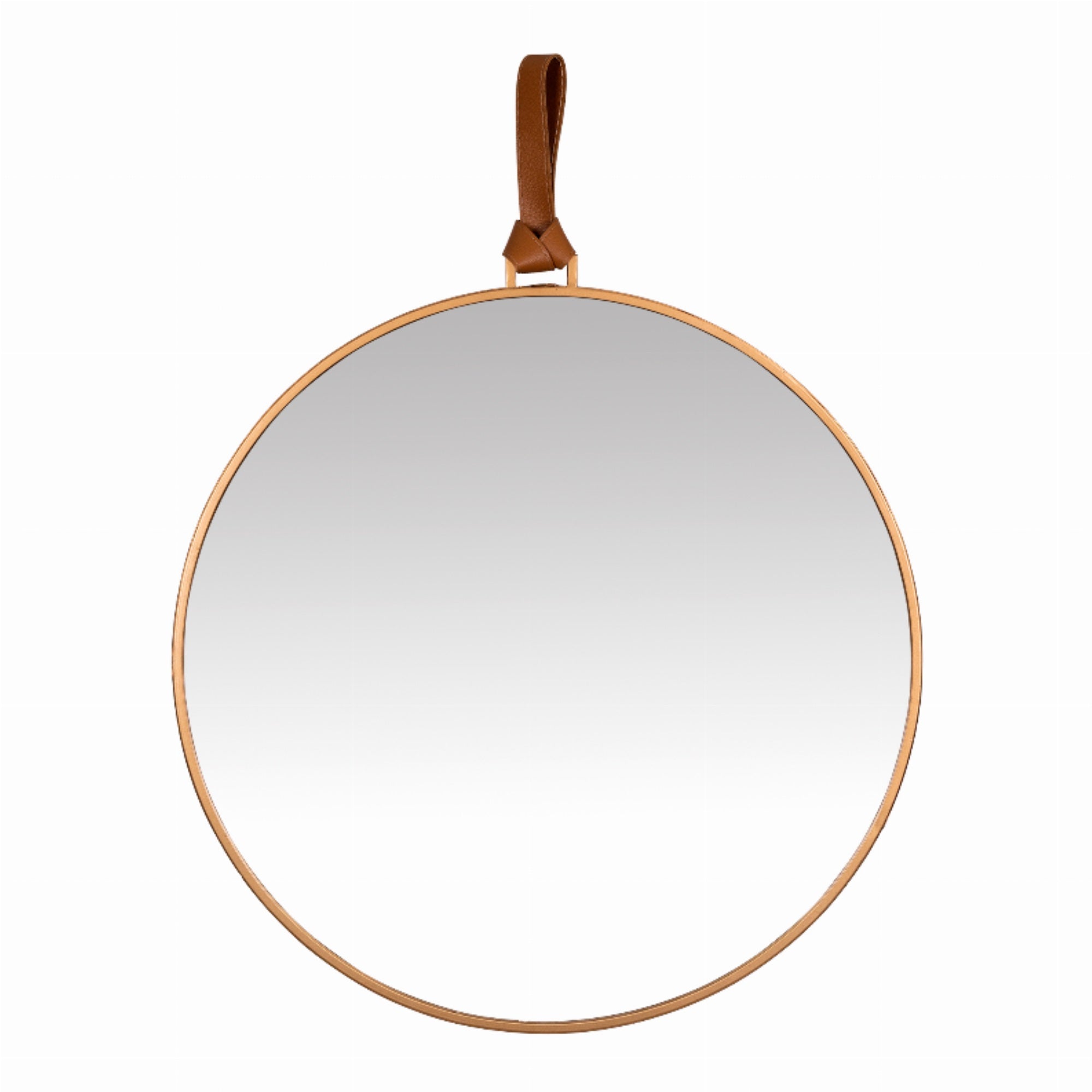 Modern Allie Wall Mirror With Faux Leather Strap