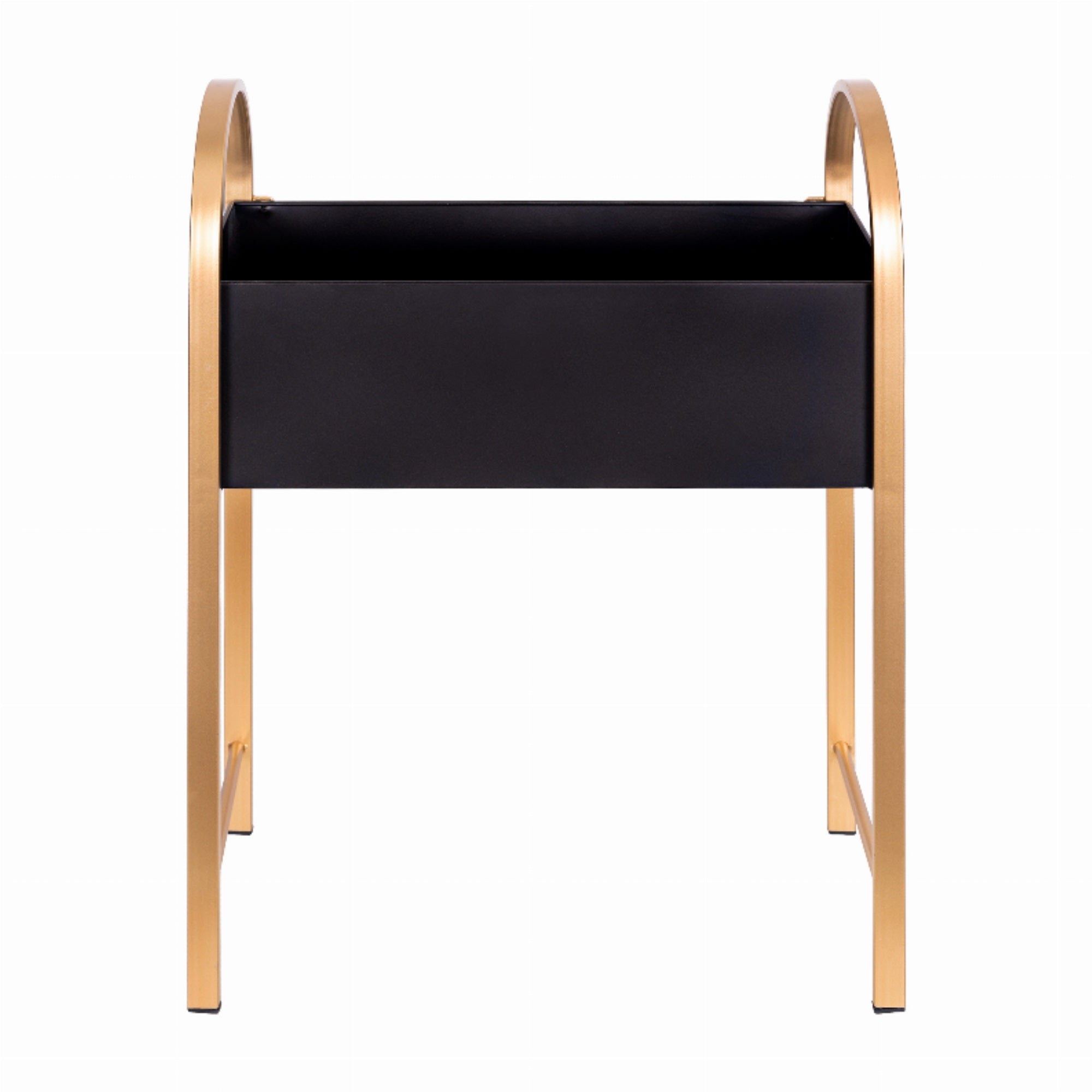 Modern Arched Black And Gold Metal Plant Stand