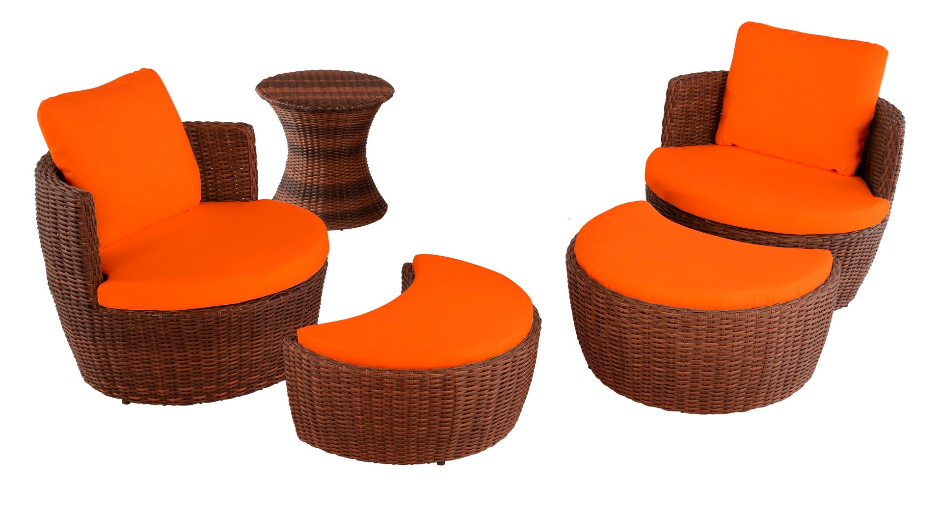 Romantic Collection outdoor 5-piece Ottoman set