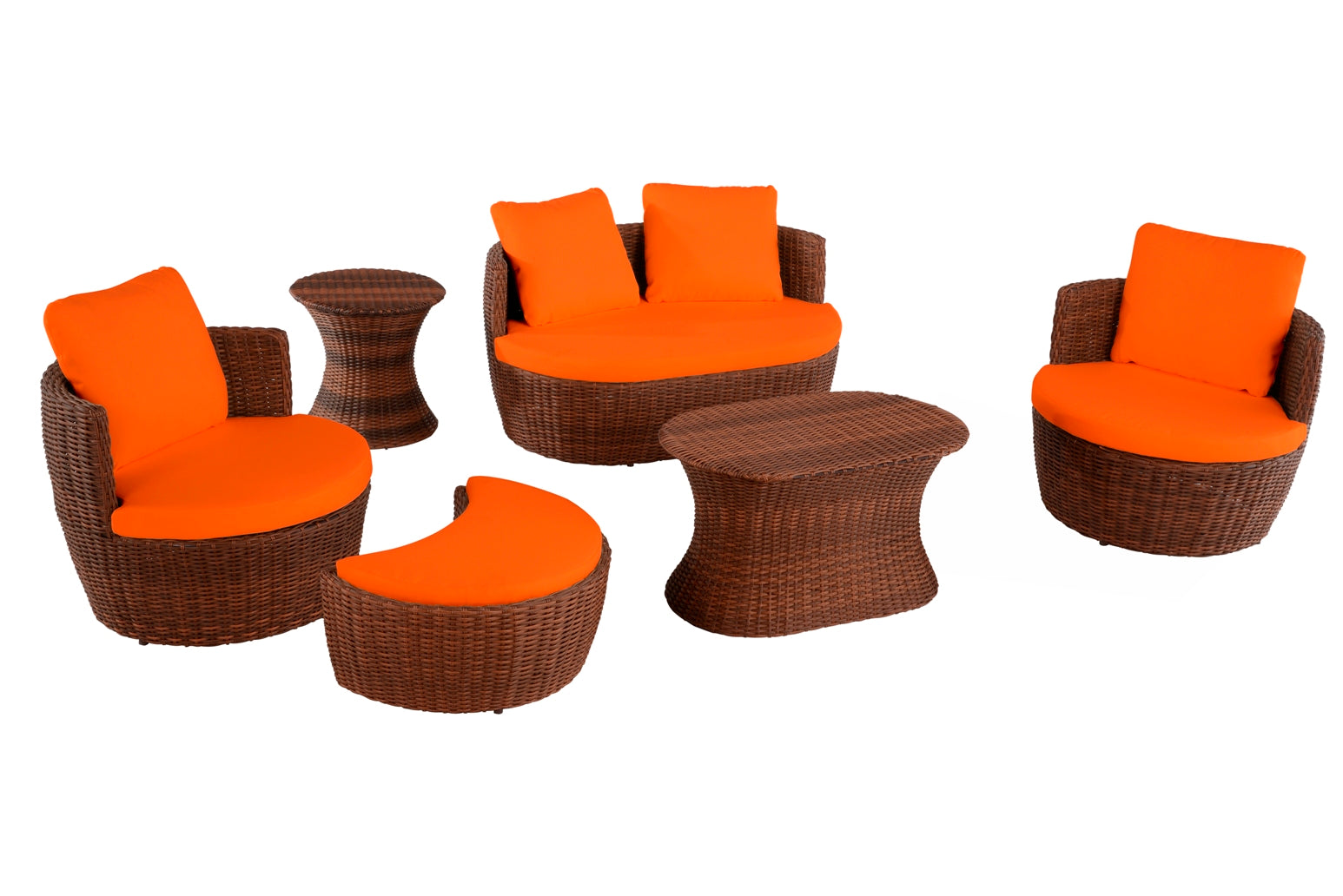 Romantic Collection outdoor 6-piece Ottoman set