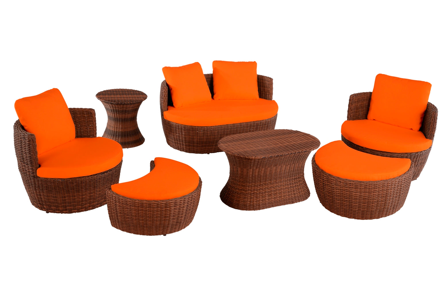 Romantic Collection outdoor 7-piece Ottoman set