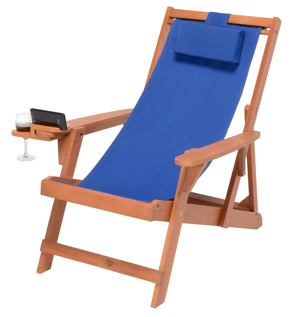 Romantic Collection Canvas Sling Chair with Cup and Wine Holder