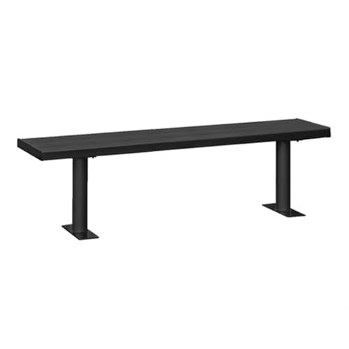 Salsbury Aluminum Locker Bench - 84 Inches Wide - 14 Deep - Black - Bolt Mounted