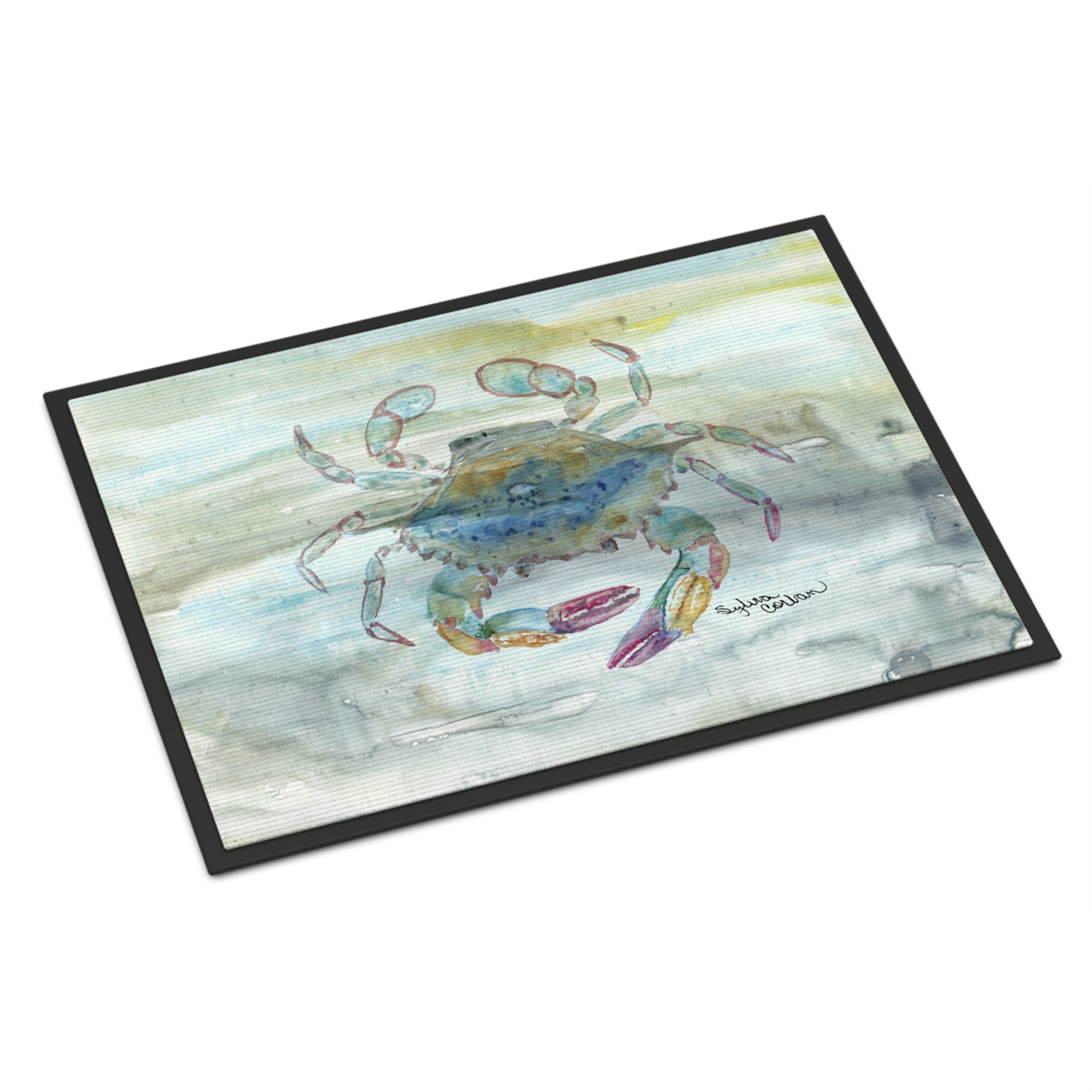 Female Blue Crab Watercolor Indoor Or Outdoor Mat 24X36