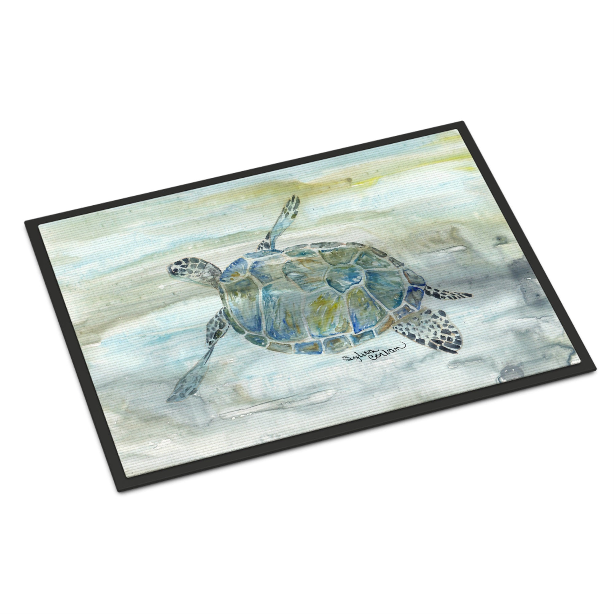 Sea Turtle Watercolor Indoor Or Outdoor Mat 24X36