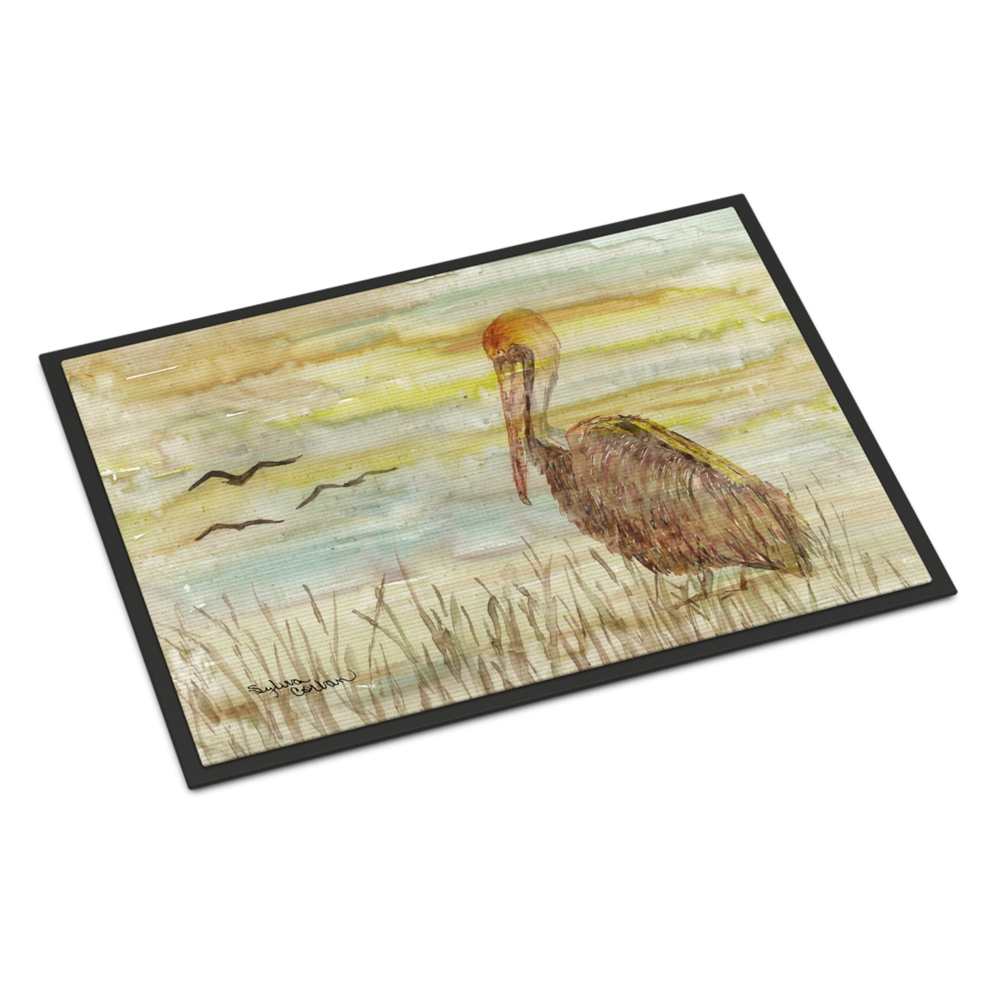 Brown Pelican Yellow Sky Indoor Or Outdoor Mat 24X36