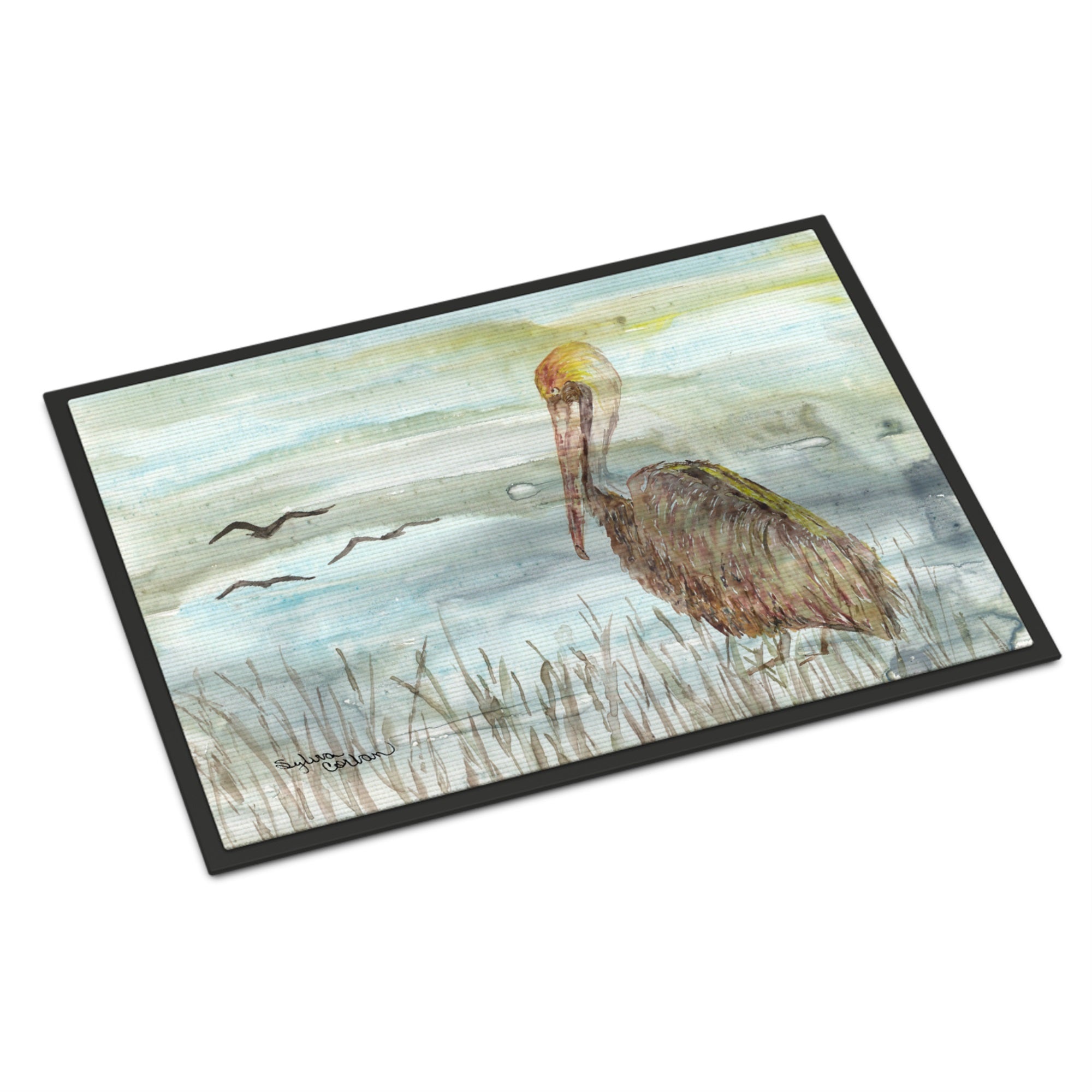 Brown Pelican Watercolor Indoor Or Outdoor Mat 18X27