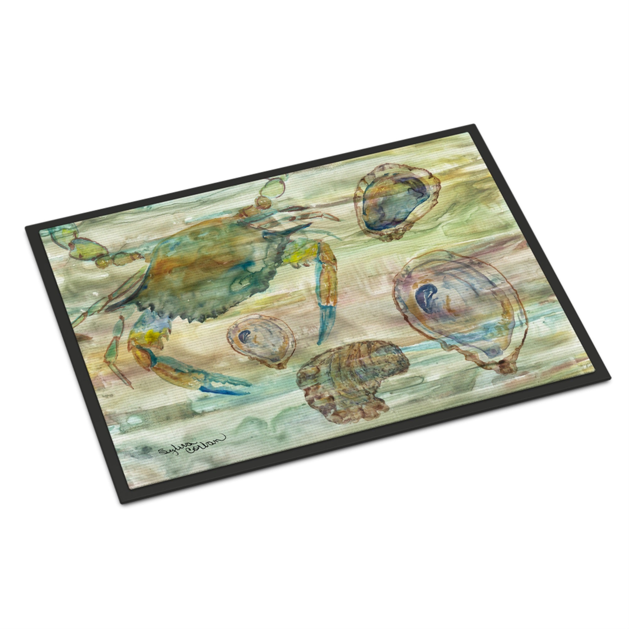 Crab, Shrimp And Oyster Sunset Indoor Or Outdoor Mat 18X27