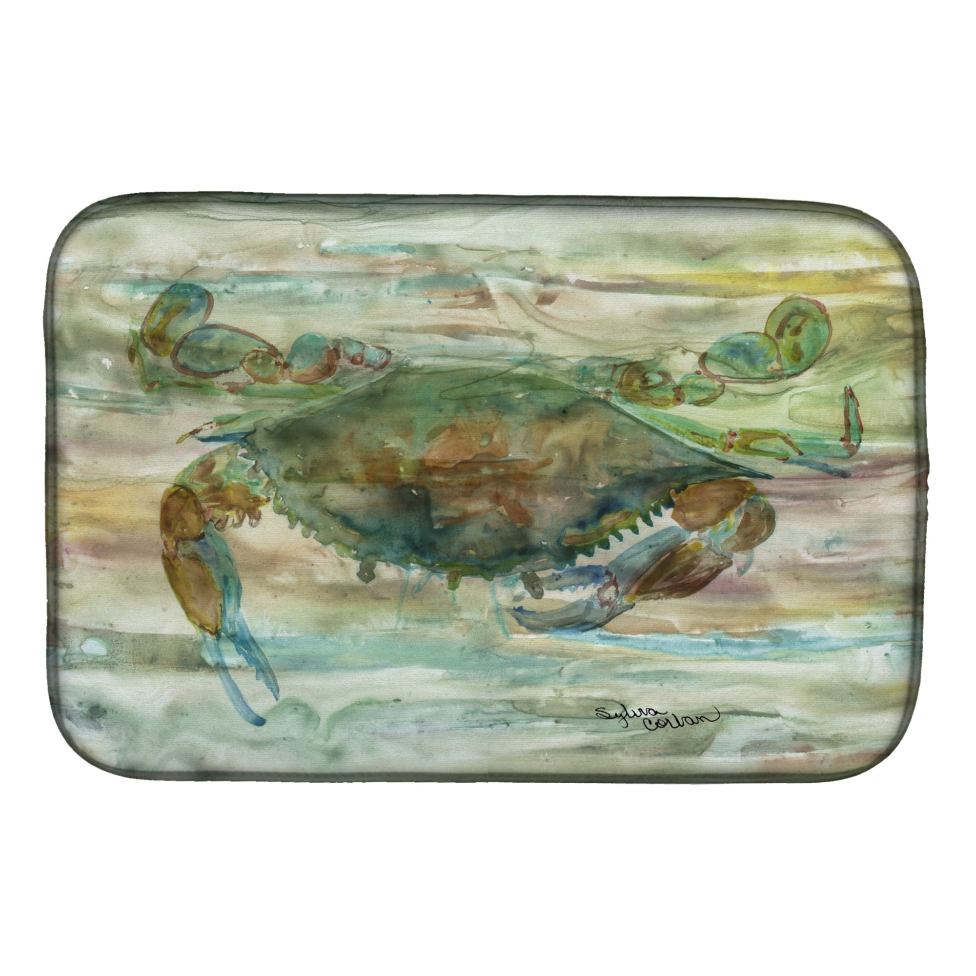 Crab A Leg Up Sunset Dish Drying Mat