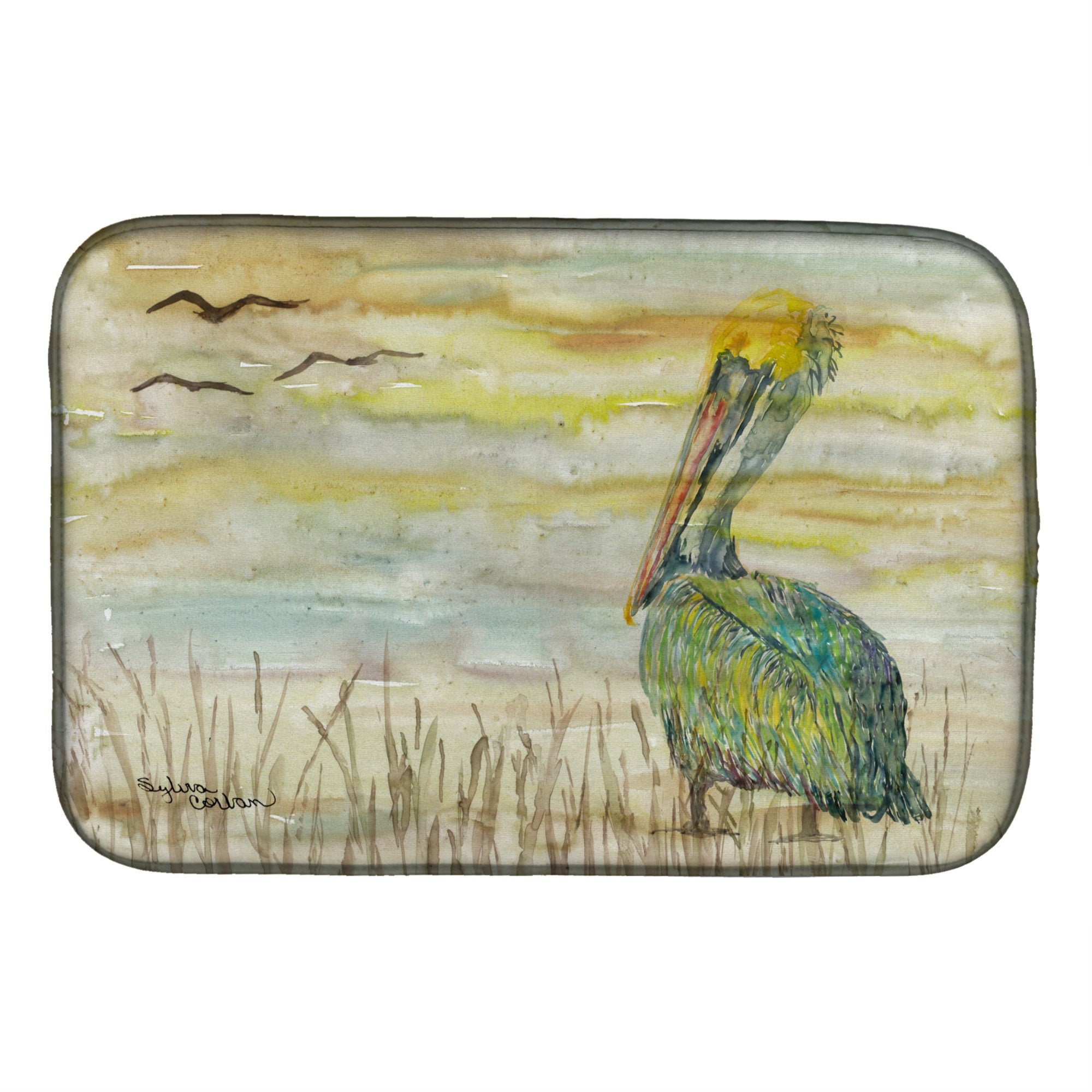 Pelican Yellow Sky Dish Drying Mat