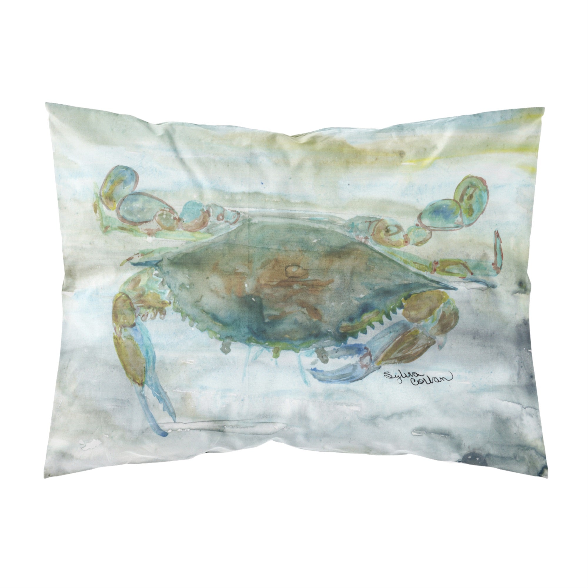 Crab A Leg Up Watercolor Fabric Standard Pillowcase