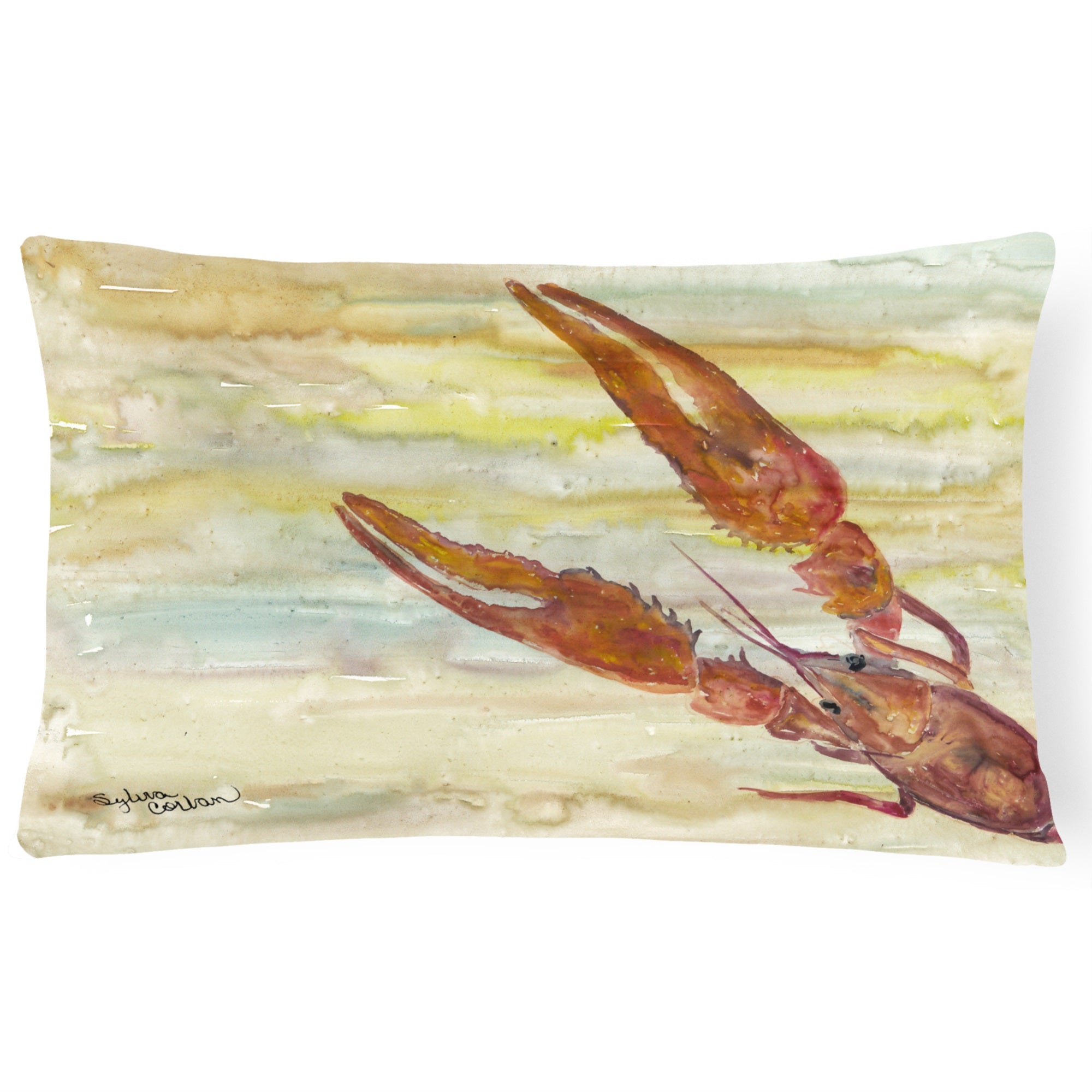 Crawfish Yellow Sky Canvas Fabric Decorative Pillow