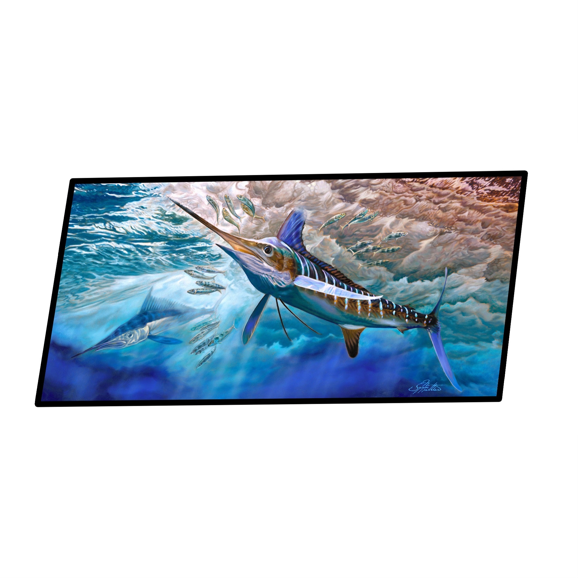 White Rabbit Blue Marlin Indoor Or Outdoor Runner Mat 28X58