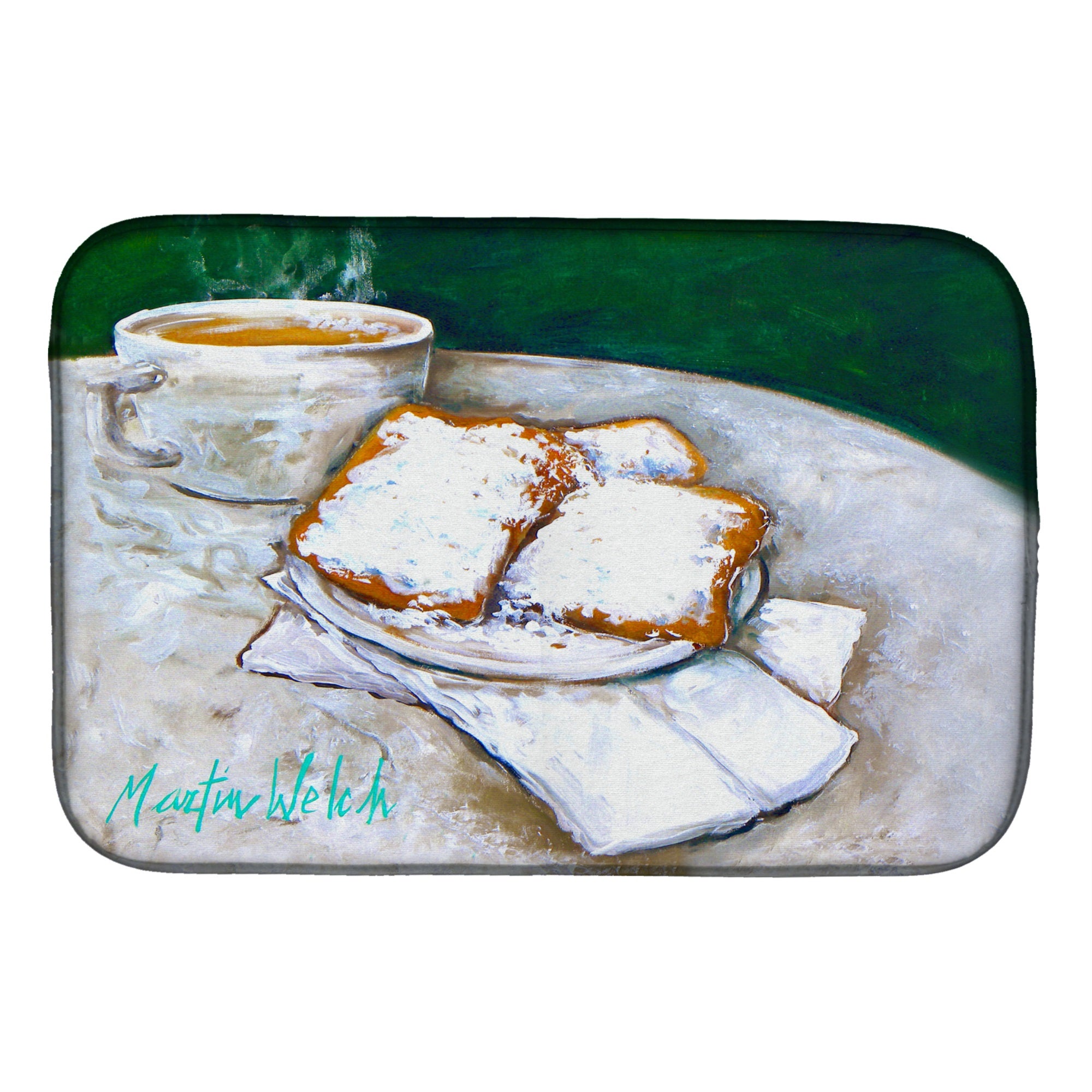 Breakfast Delight Beignets Dish Drying Mat