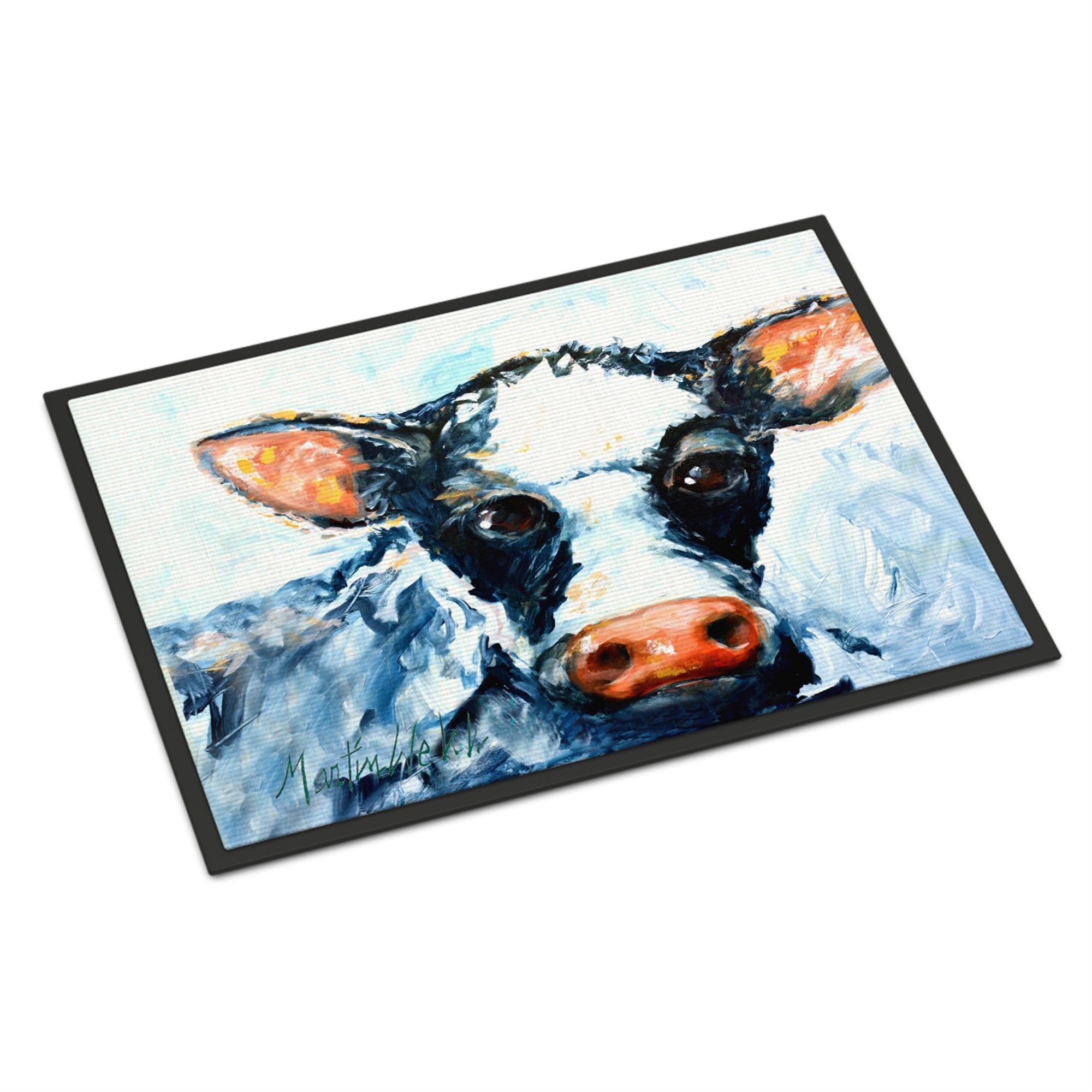 Cow Lick Black And White Cow Indoor Or Outdoor Mat 24X36