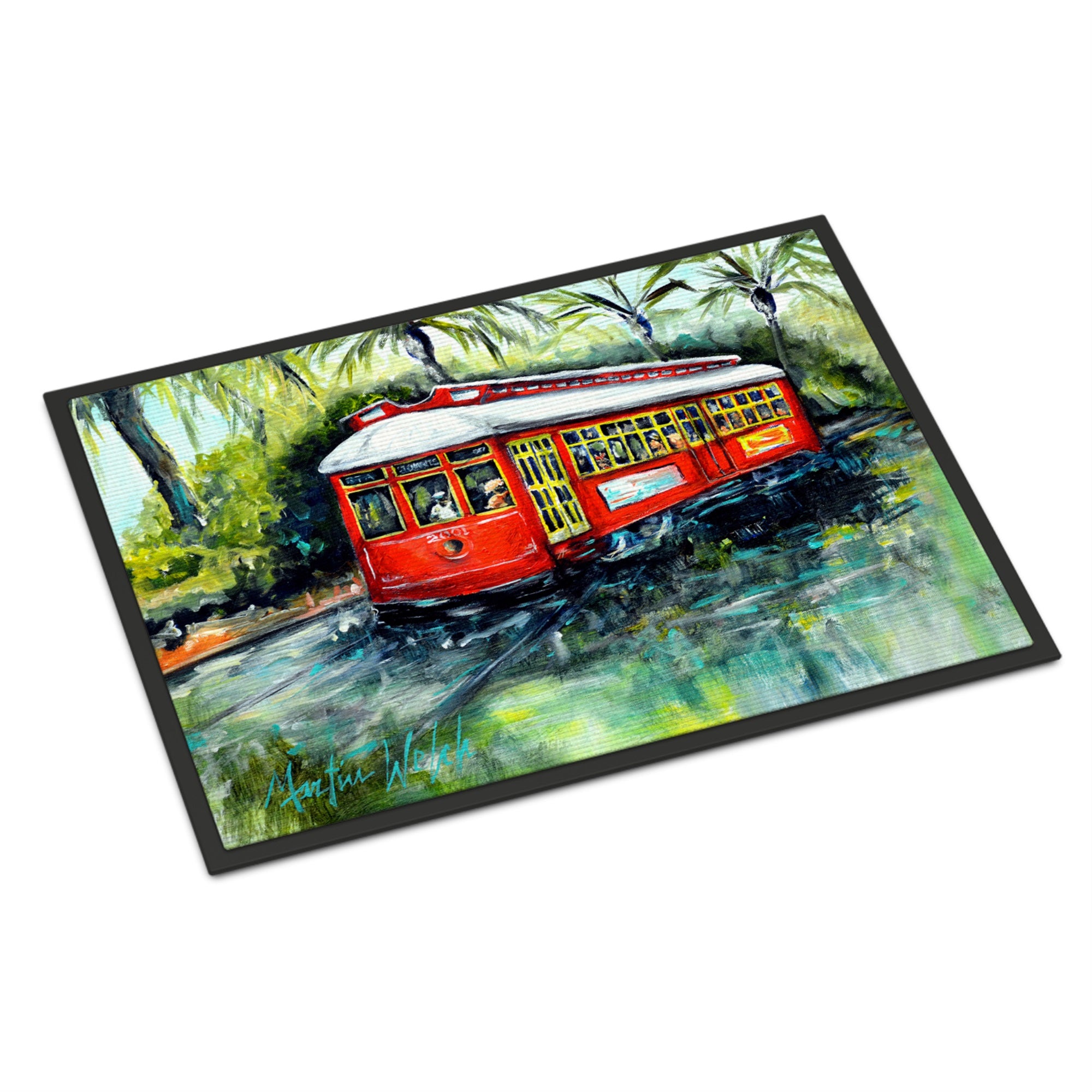 Little Red Street Car Indoor Or Outdoor Mat 24X36