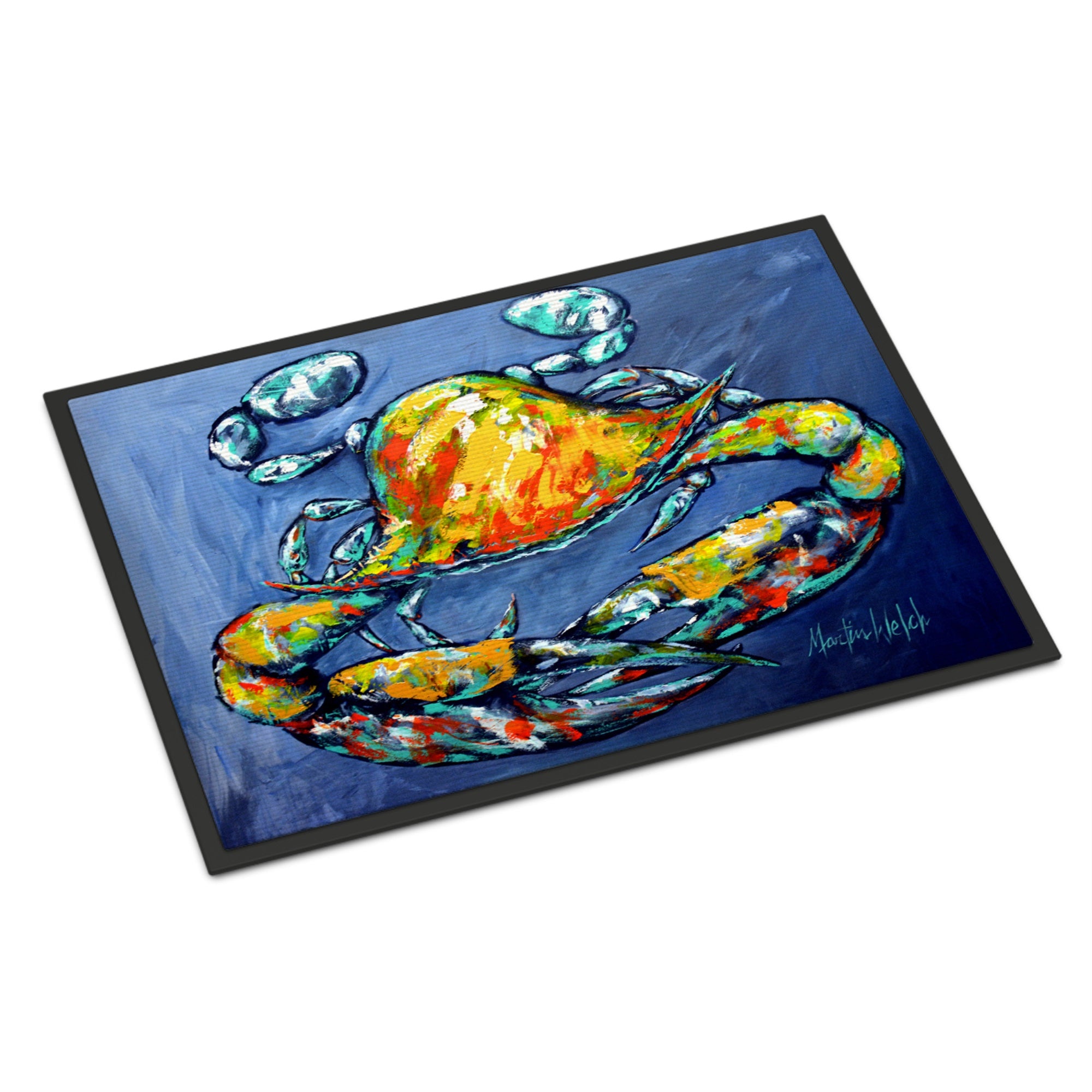 Blue Gray Kinda Day Crab Indoor Or Outdoor Mat 18X27