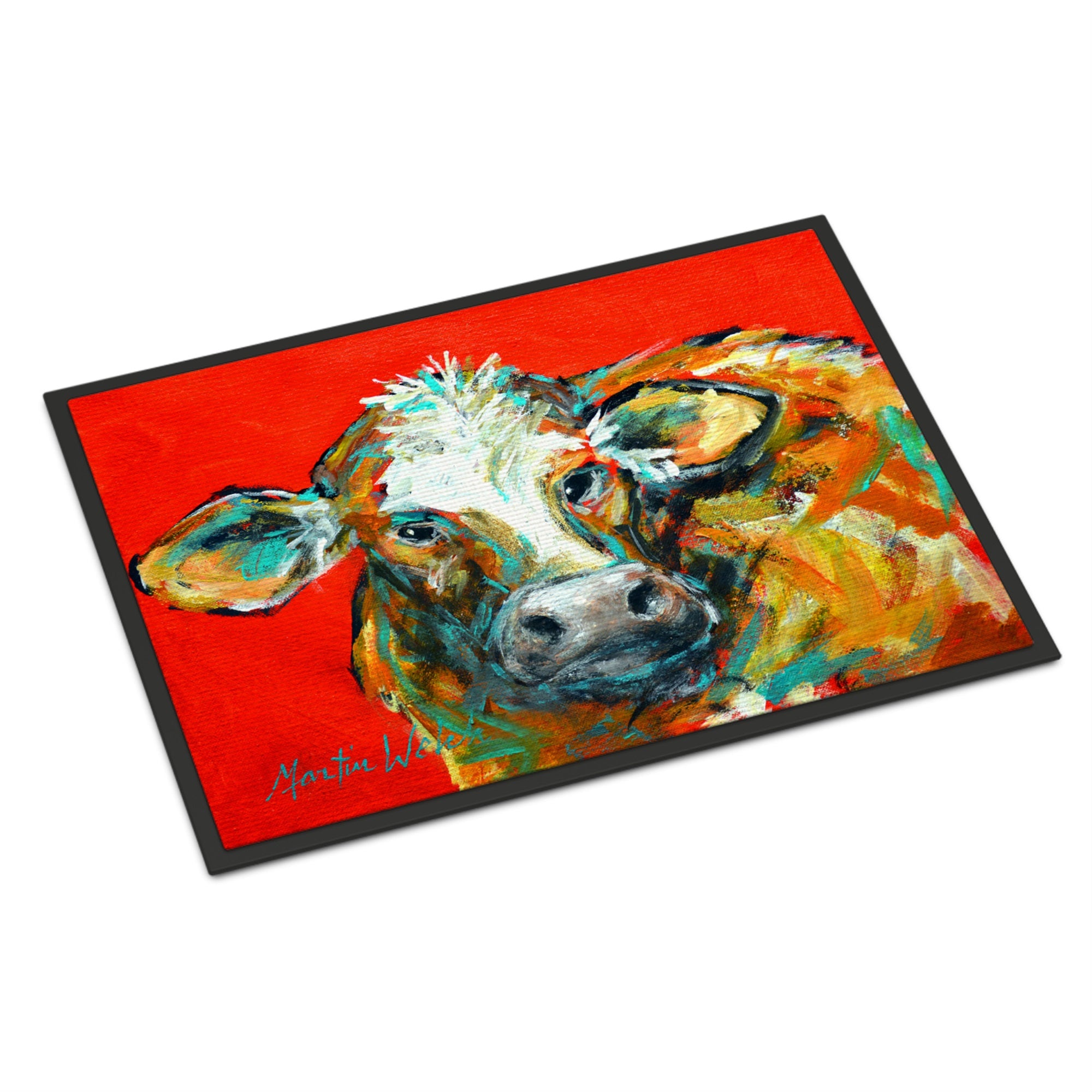 Caught Red Handed Cow Indoor Or Outdoor Mat 18X27