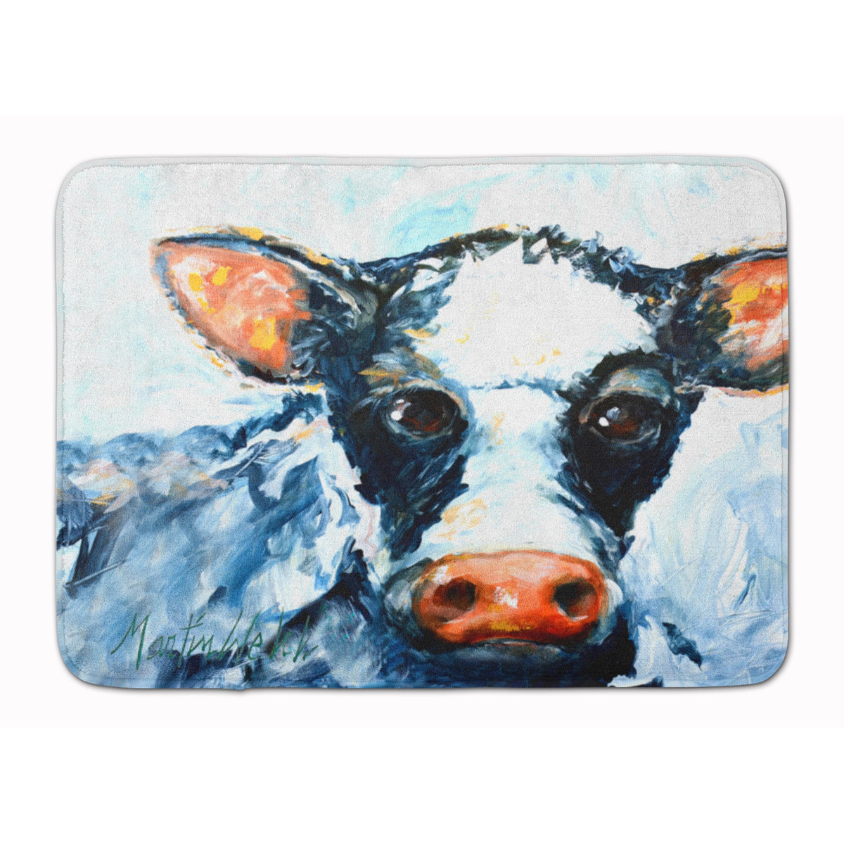 Cow Lick Black And White Cow Machine Washable Memory Foam Mat