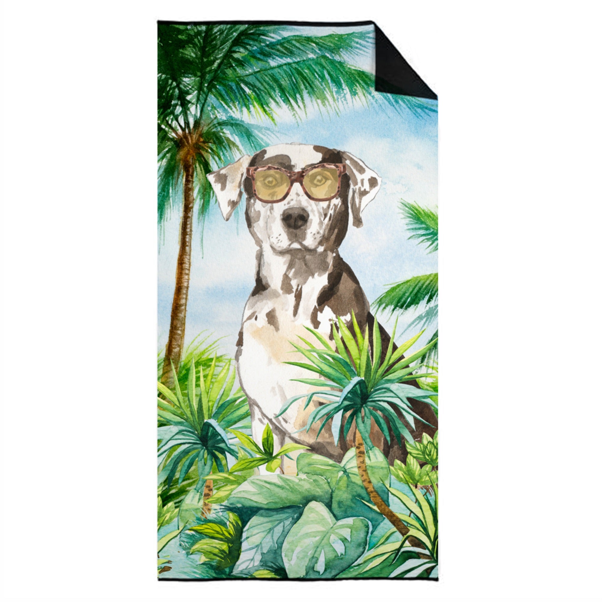 Catahoula Leopard Dog Premium Beach Towel