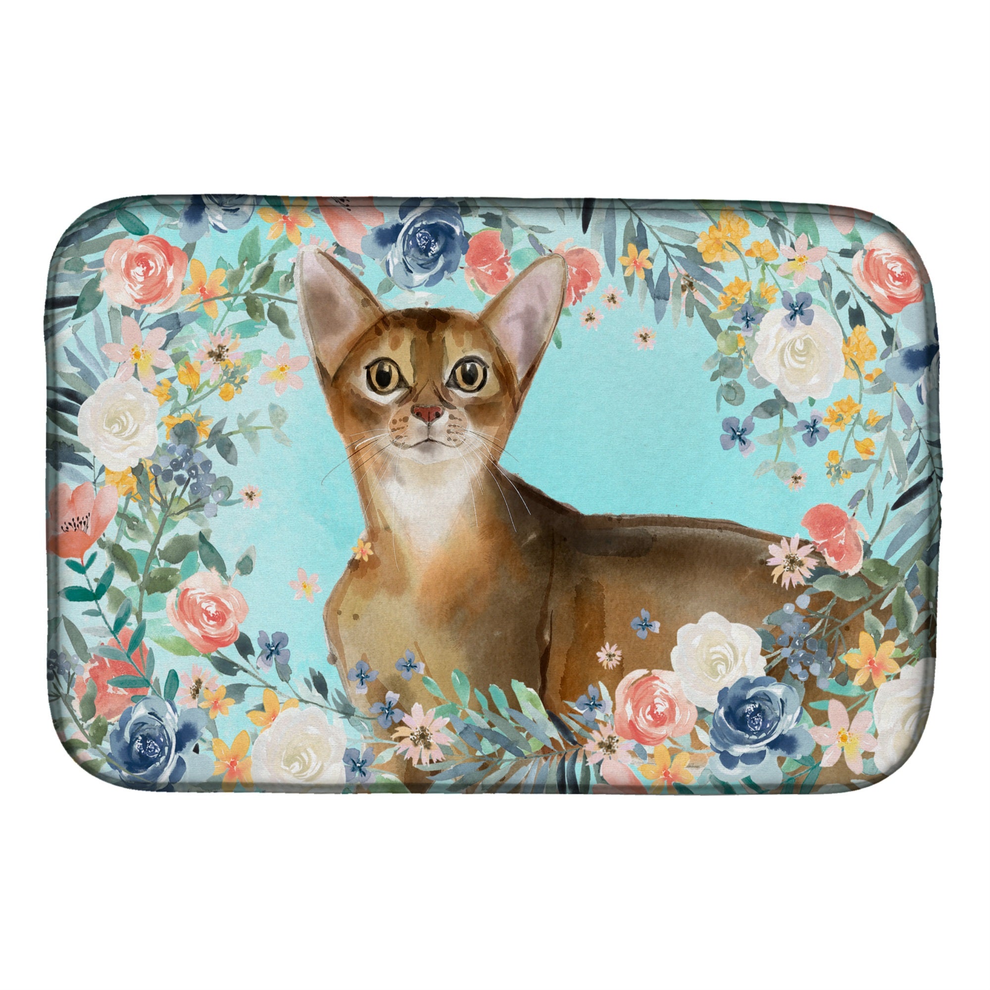 Abyssinian Spring Flowers Dish Drying Mat