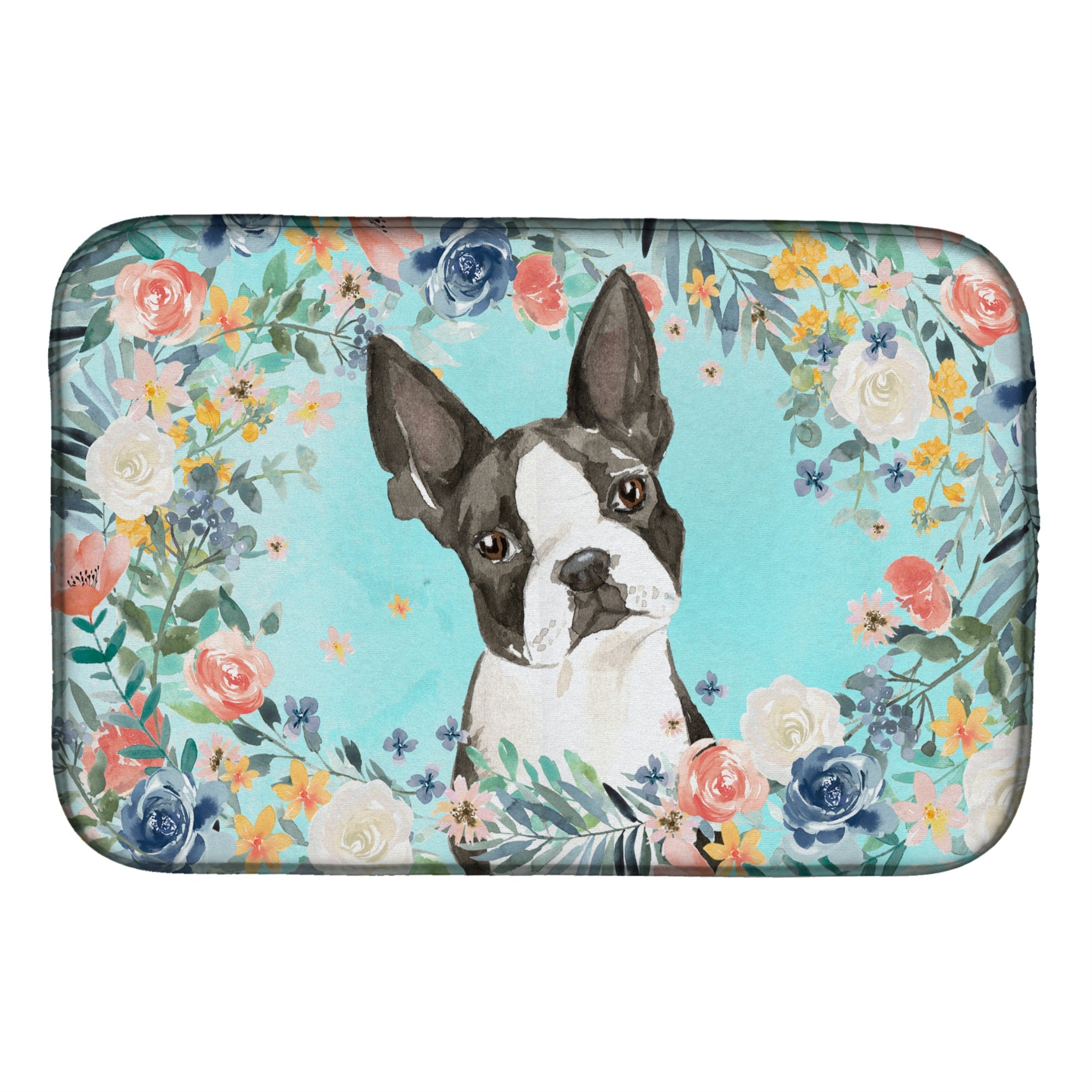 Boston Terrier Dish Drying Mat