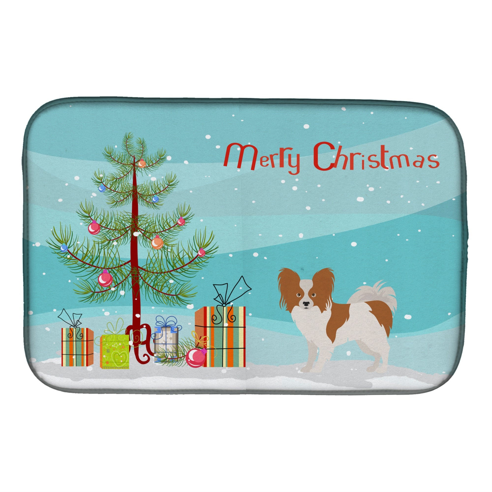 Papillon Christmas Tree Dish Drying Mat