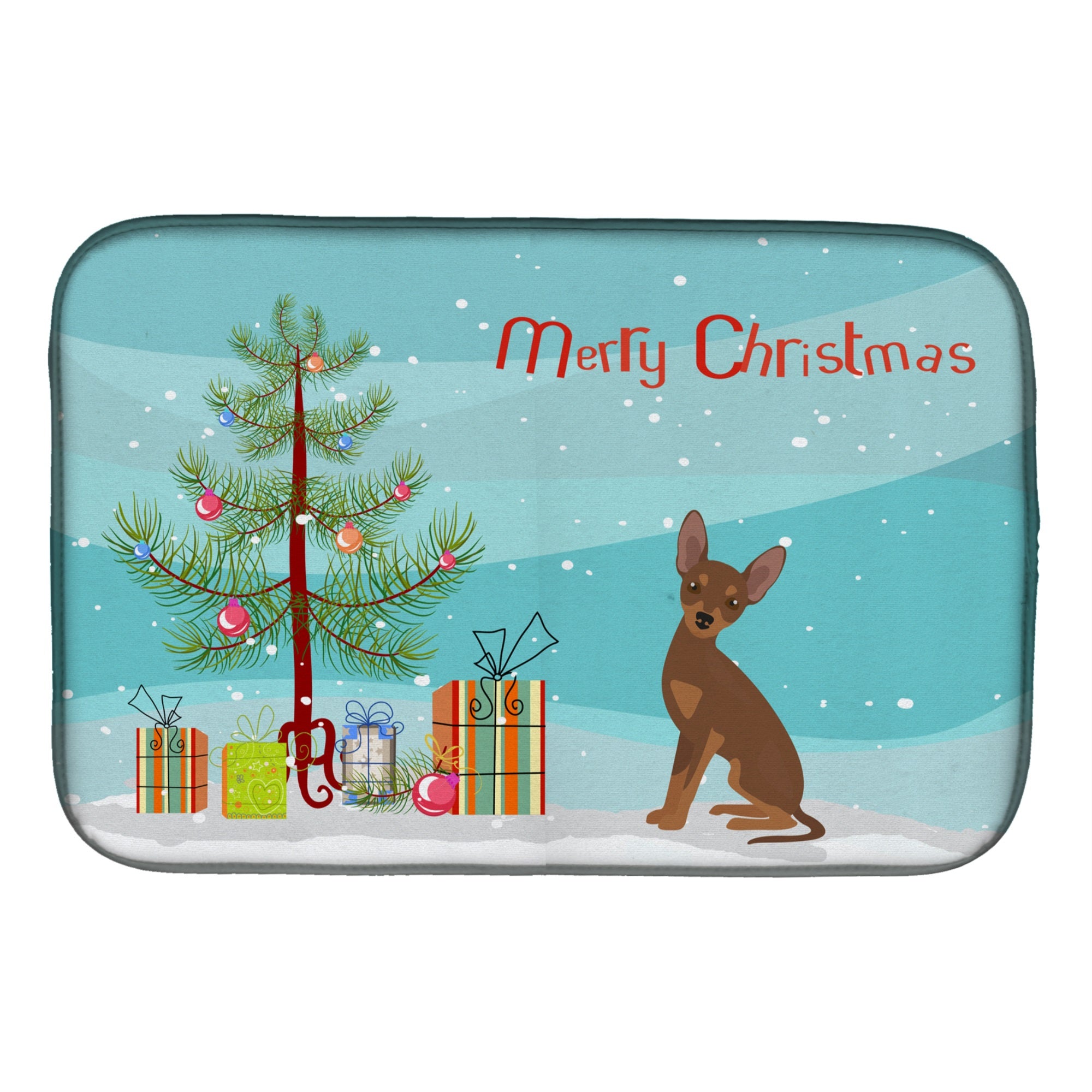 Brown Prague Ratter Christmas Tree Dish Drying Mat