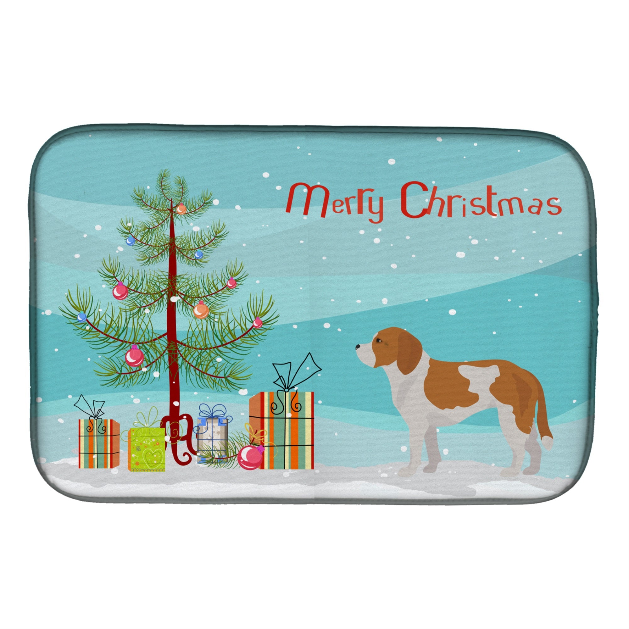 Beaglier #1 Christmas Tree Dish Drying Mat