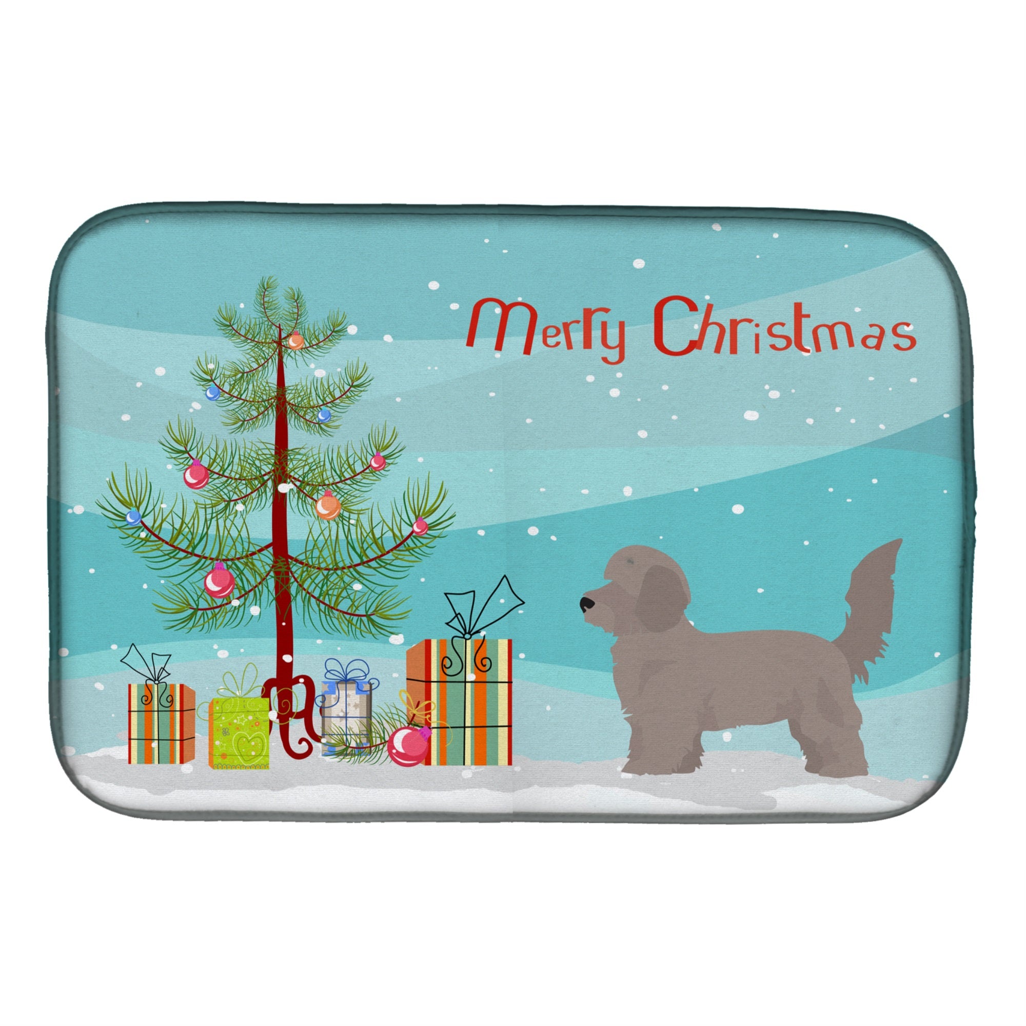 Doxiepoo Christmas Tree Dish Drying Mat
