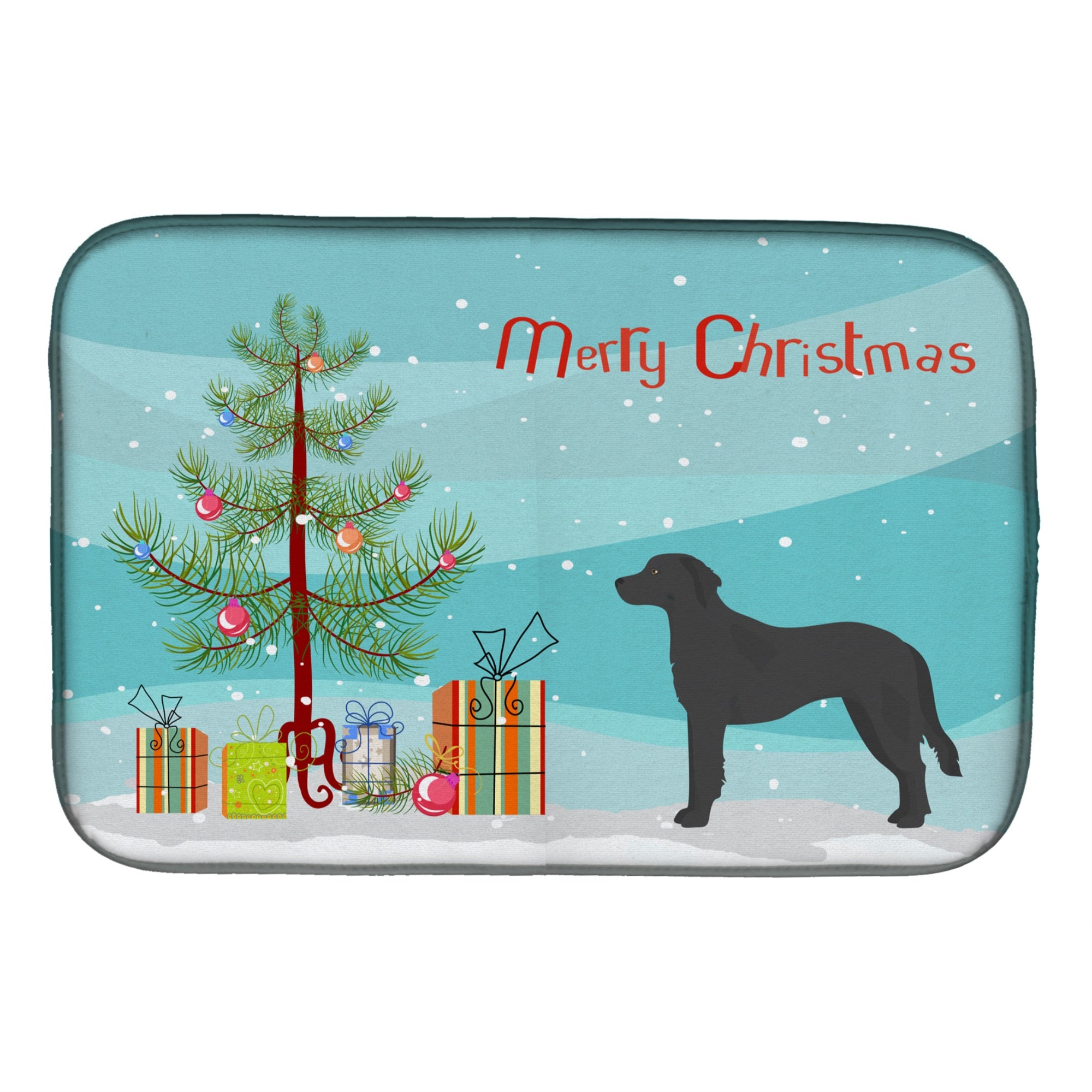 Black Goldador Christmas Tree Dish Drying Mat