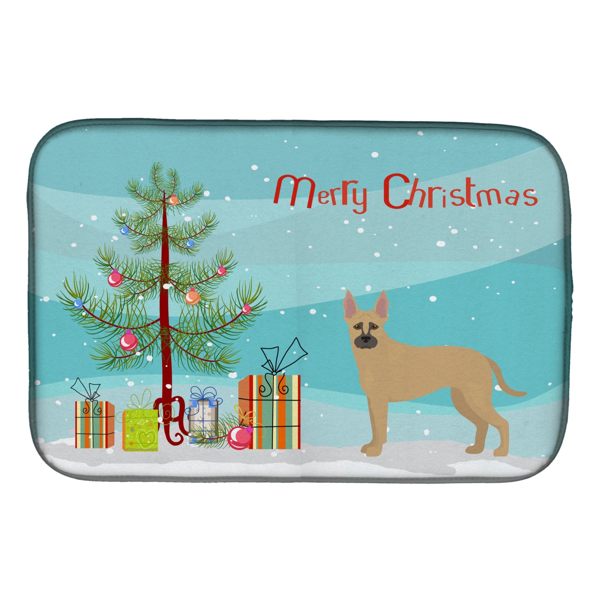 Shepherd Pit Mix #2 Christmas Tree Dish Drying Mat