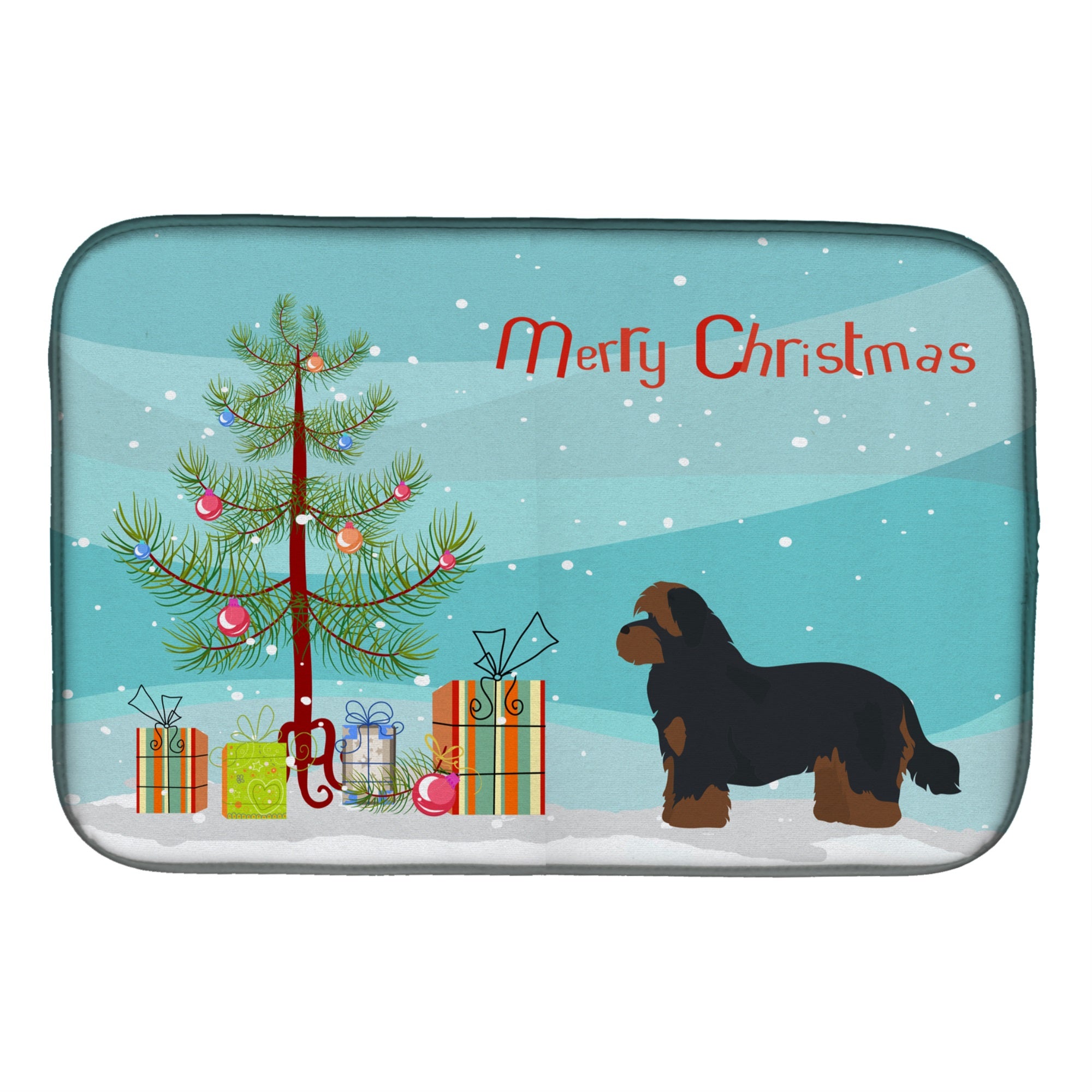 Shorkie #1 Christmas Tree Dish Drying Mat