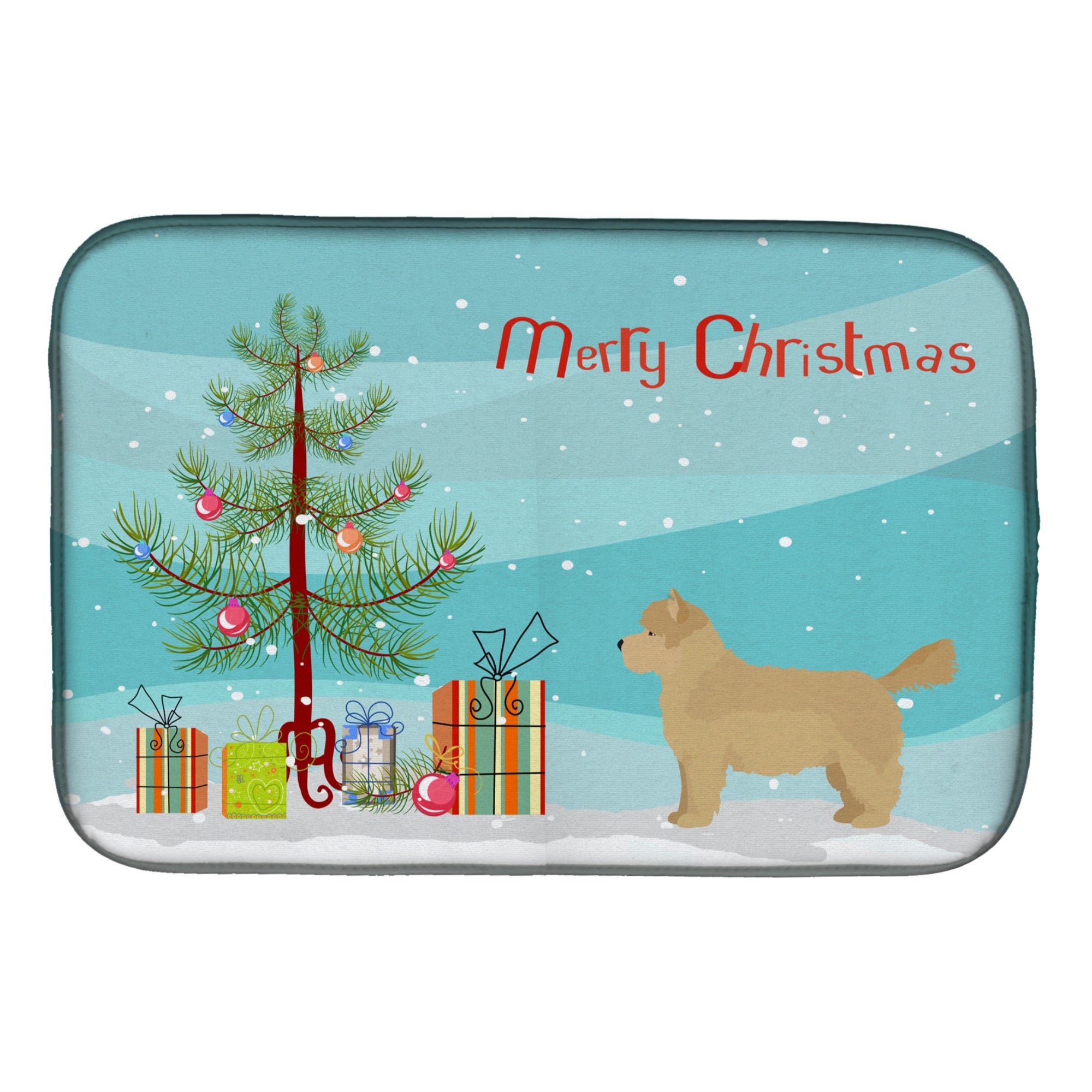 Westiepoo #1 Christmas Tree Dish Drying Mat