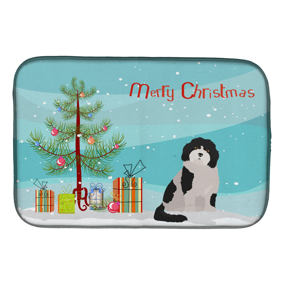 Cavachon #3 Christmas Tree Dish Drying Mat