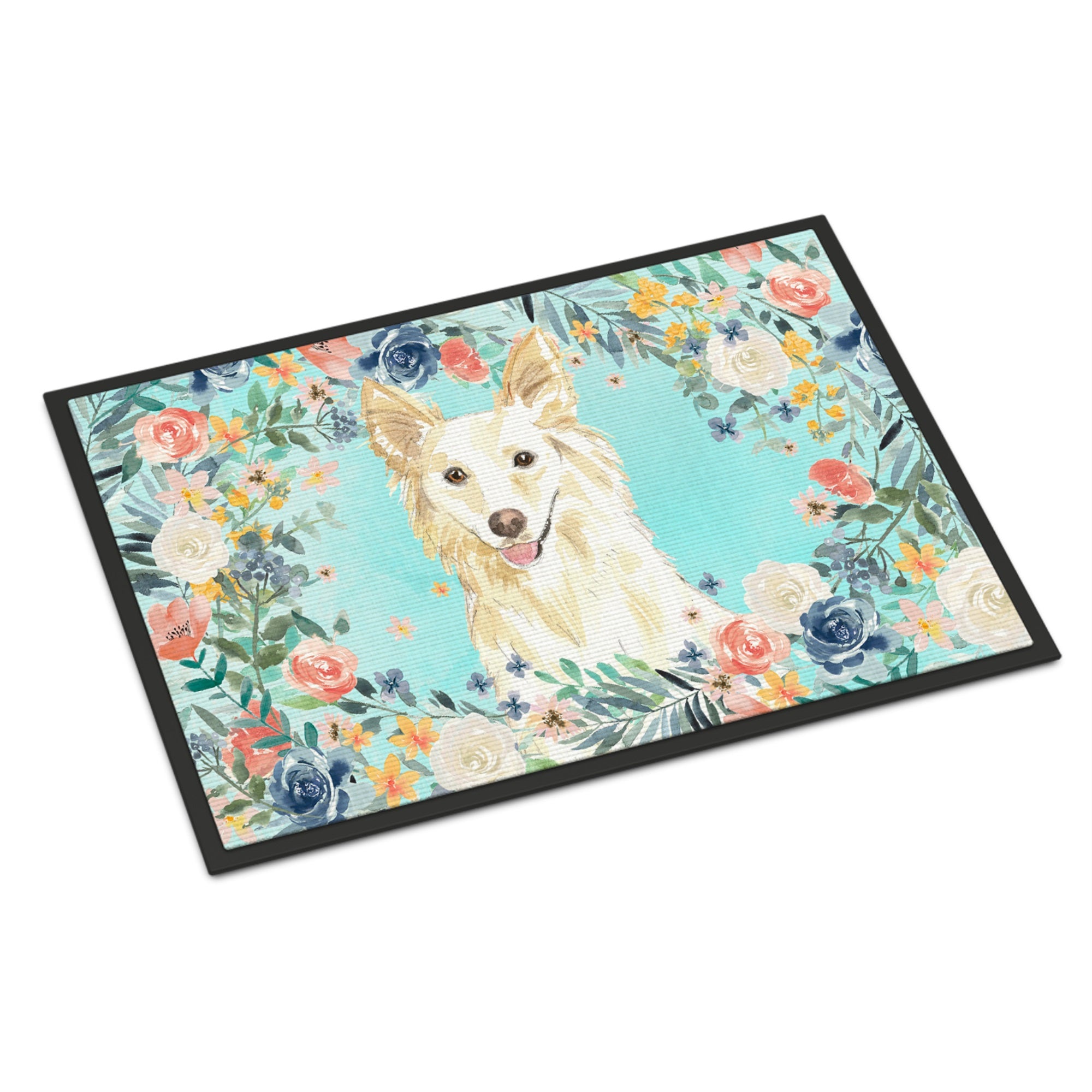 White Collie Indoor Or Outdoor Mat 24X36