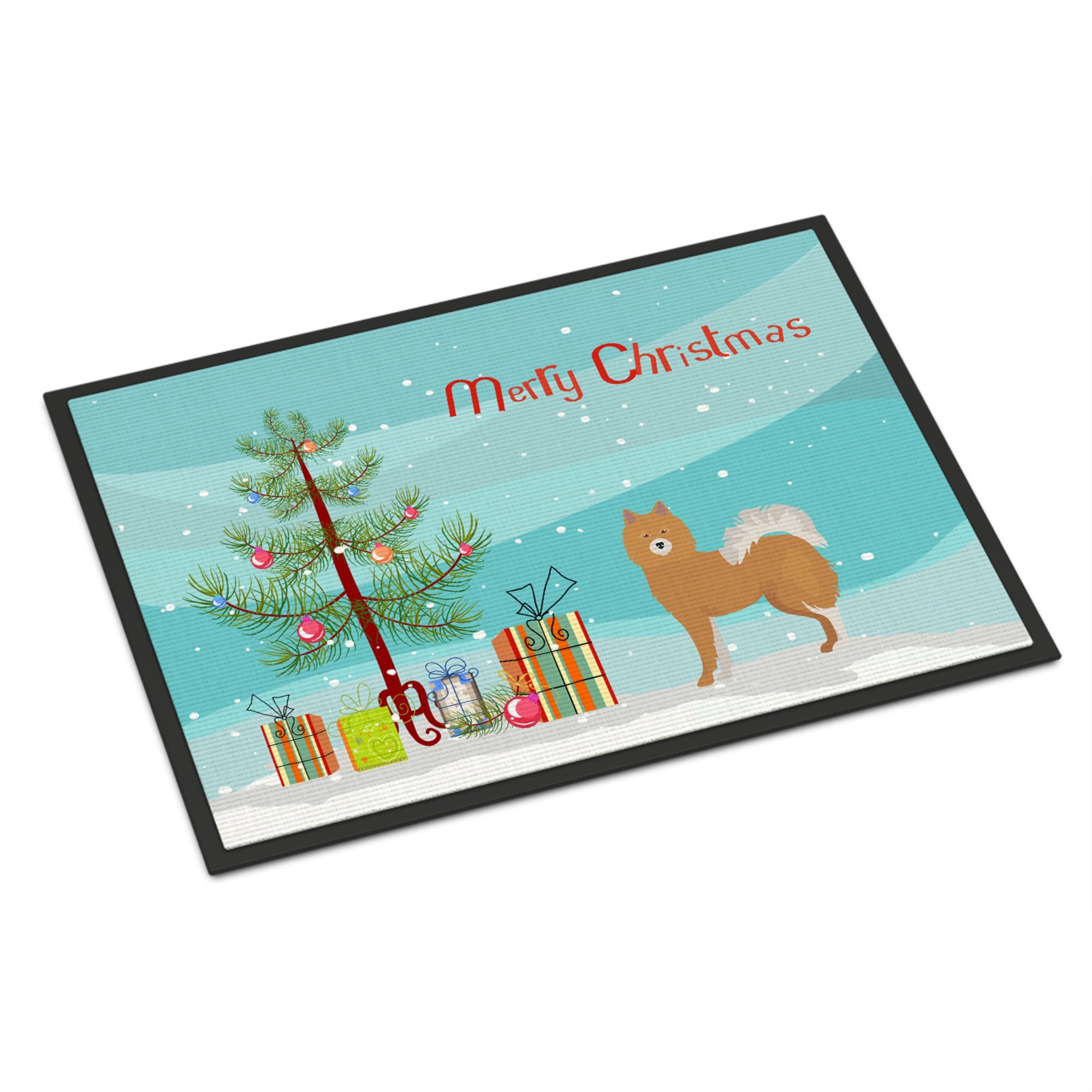 Brown & White Elo Dog Christmas Tree Indoor Or Outdoor Mat 24X36