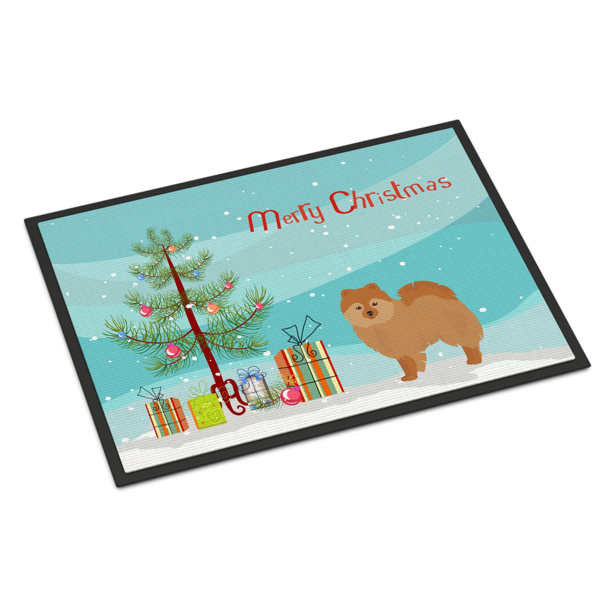 German Spitz Christmas Tree Indoor Or Outdoor Mat 24X36
