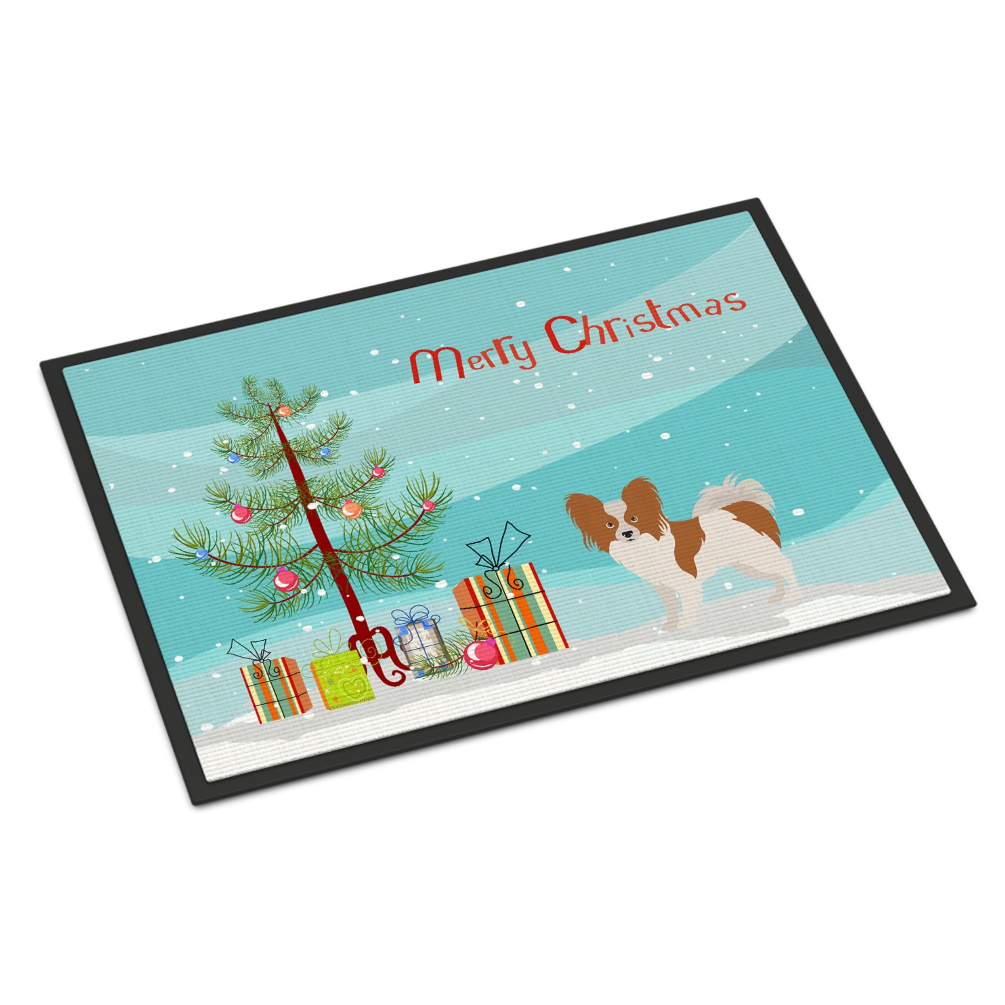 Papillon Christmas Tree Indoor Or Outdoor Mat 24X36