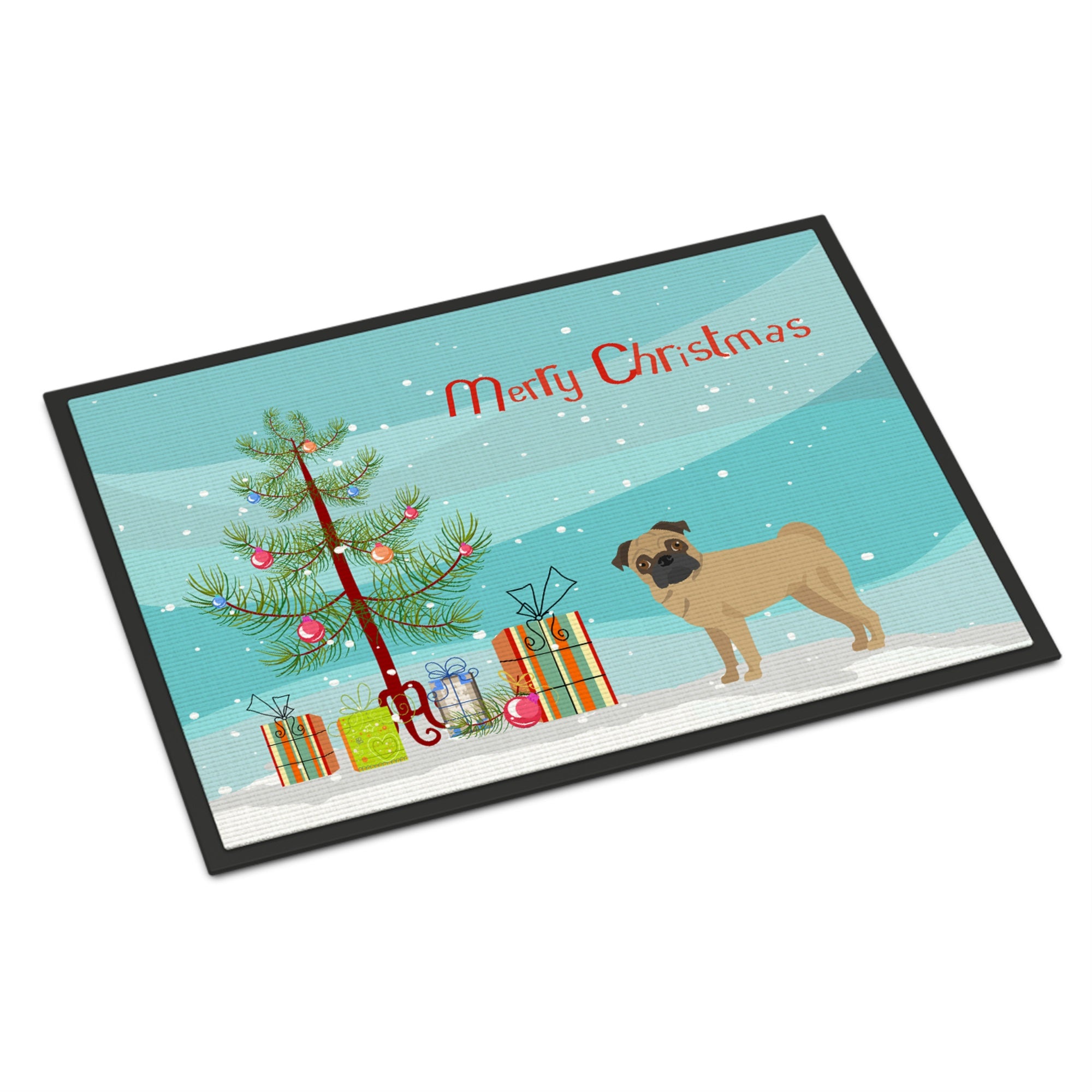 Pug Christmas Tree Indoor Or Outdoor Mat 24X36
