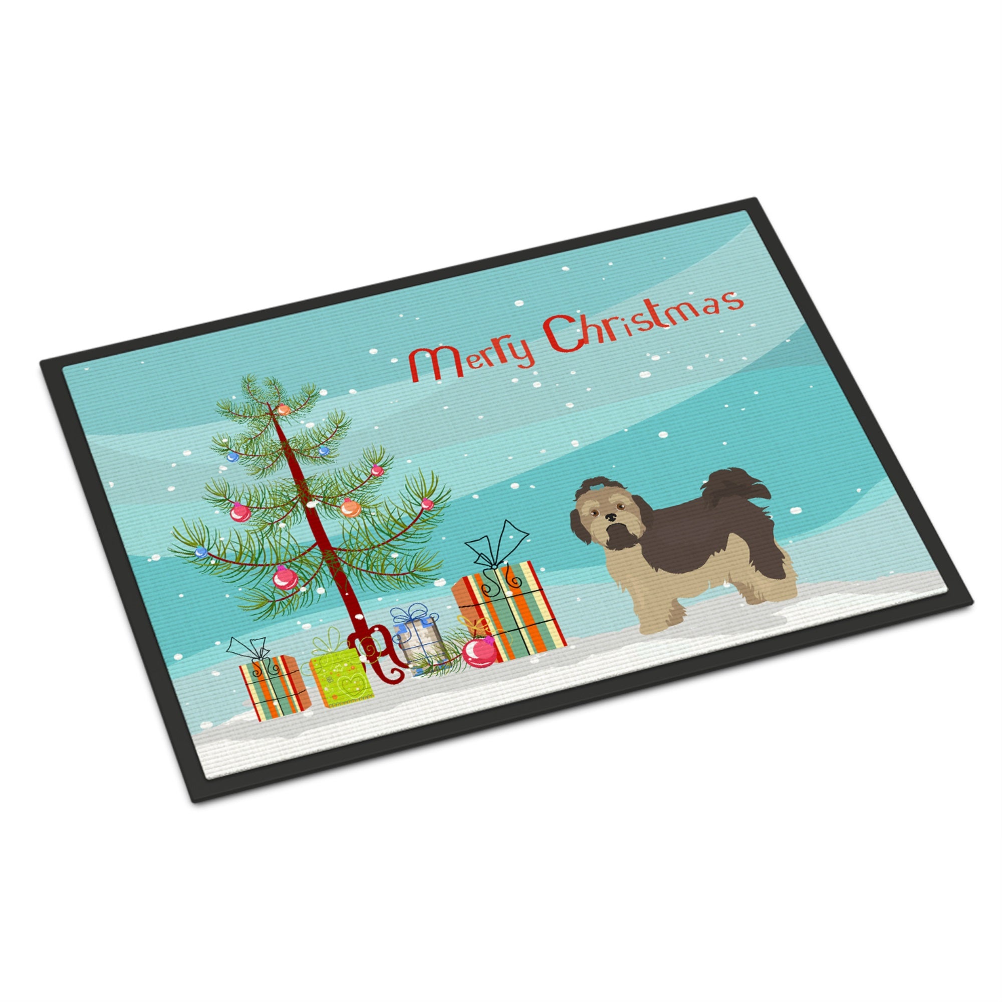 Russian Tsvetnaya Bolonka Lap Dog  Christmas Tree Indoor Or Outdoor Mat 24X36