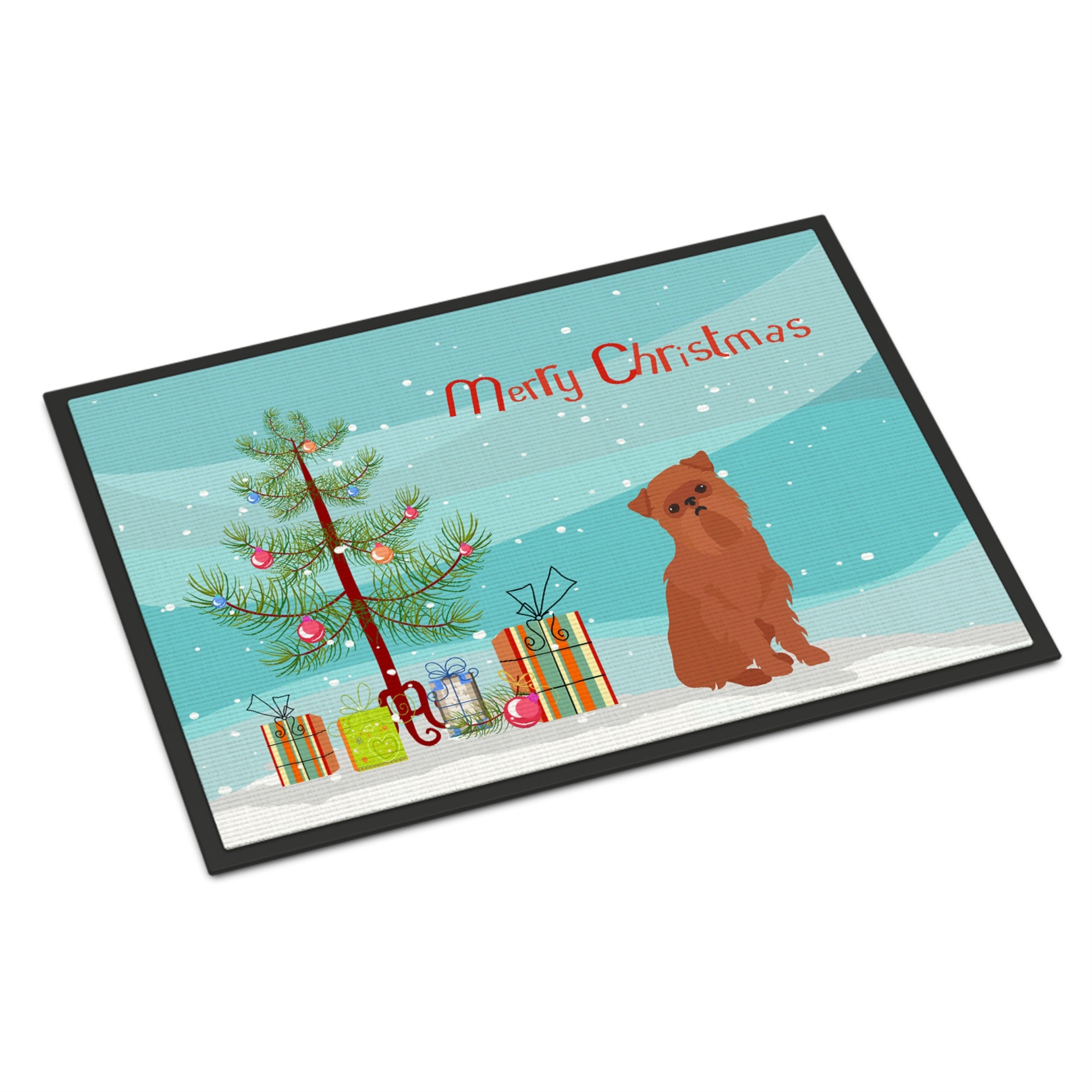 Brussels Griffon Christmas Tree Indoor Or Outdoor Mat 24X36