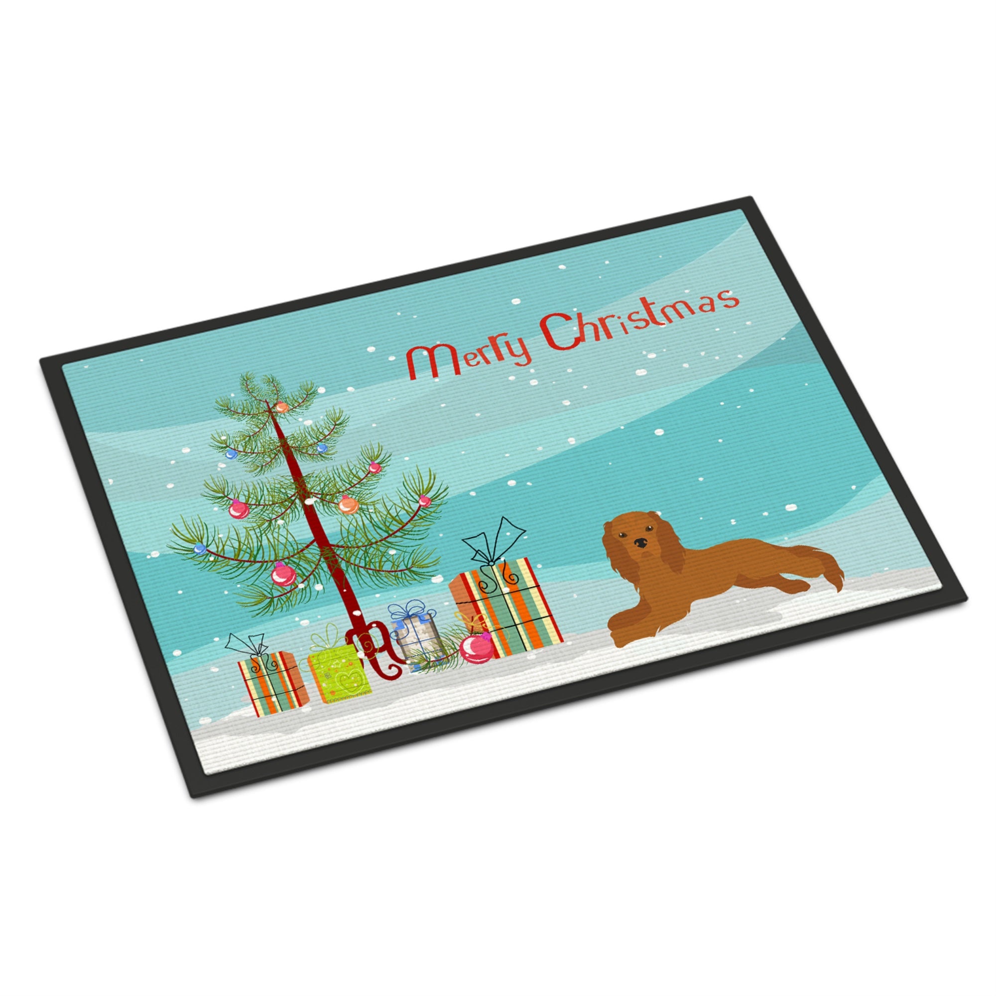 Ruby Cavalier King Charles Spaniel Christmas Tree Indoor Or Outdoor Mat 24X36