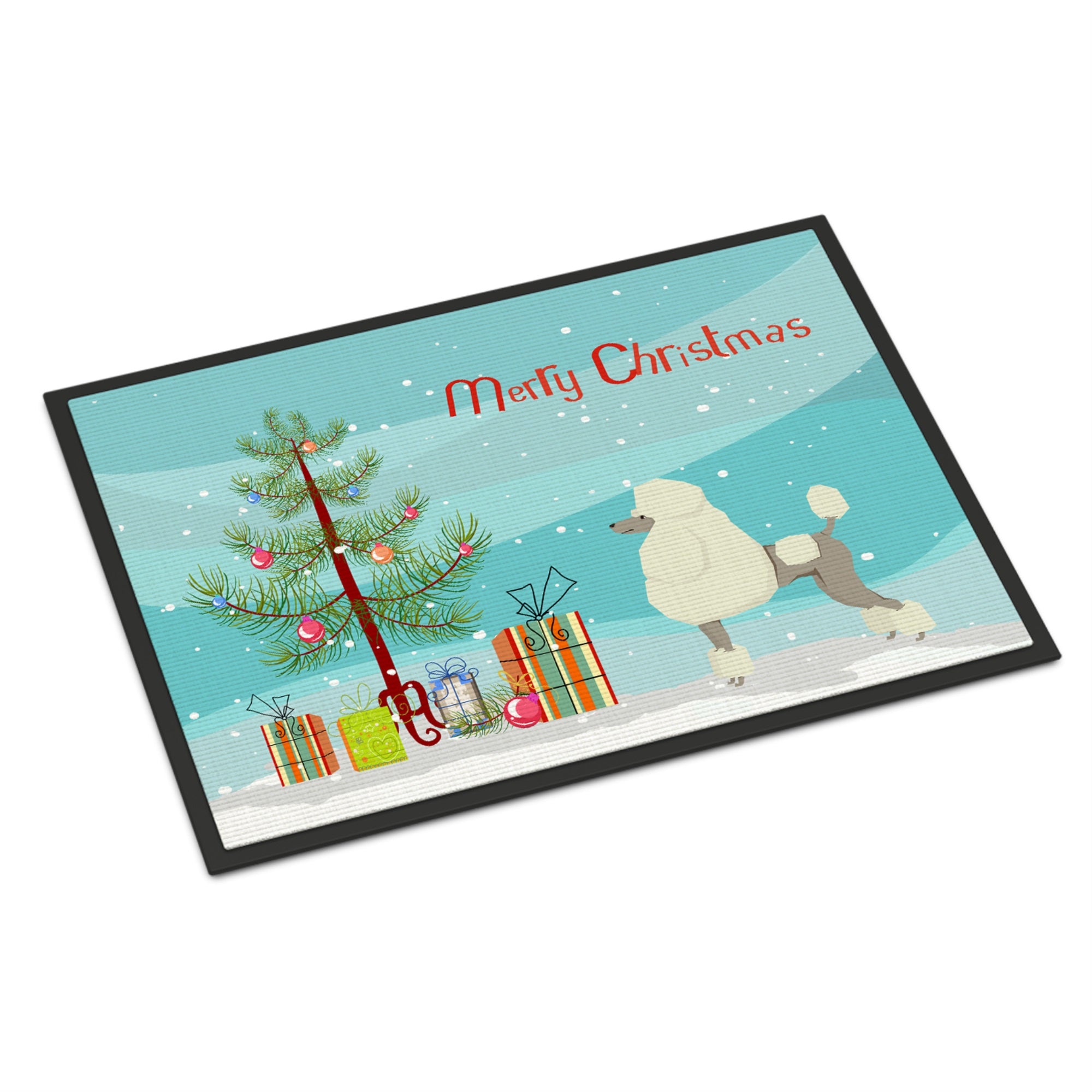 Poodle Christmas Tree Indoor Or Outdoor Mat 24X36