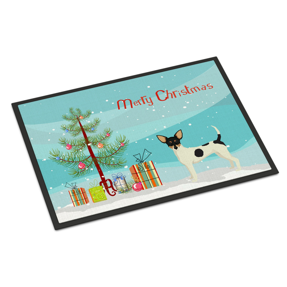 Toy Fox Terrier Christmas Tree Indoor Or Outdoor Mat 24X36