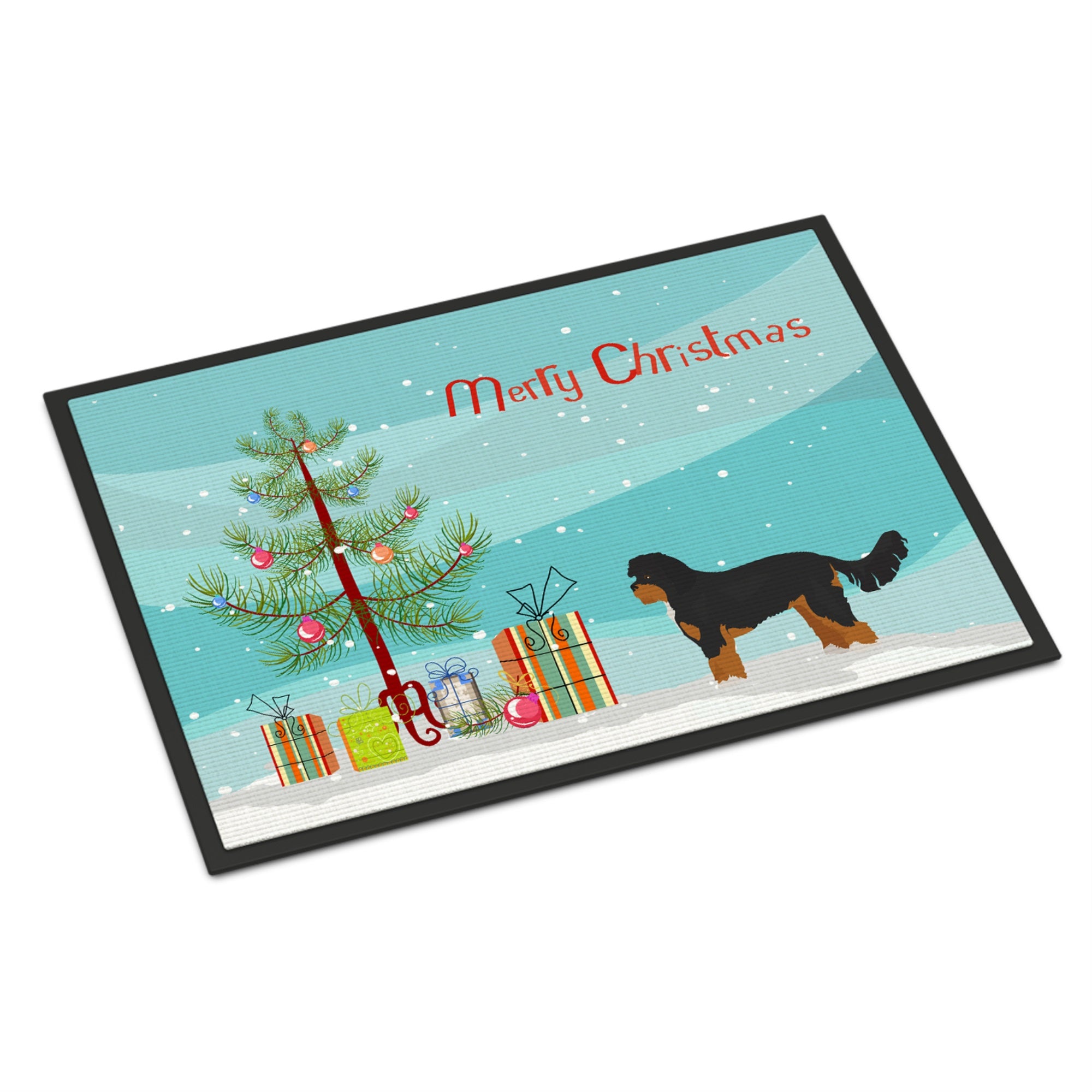 Black And Tan Cavapoo Christmas Tree Indoor Or Outdoor Mat 24X36